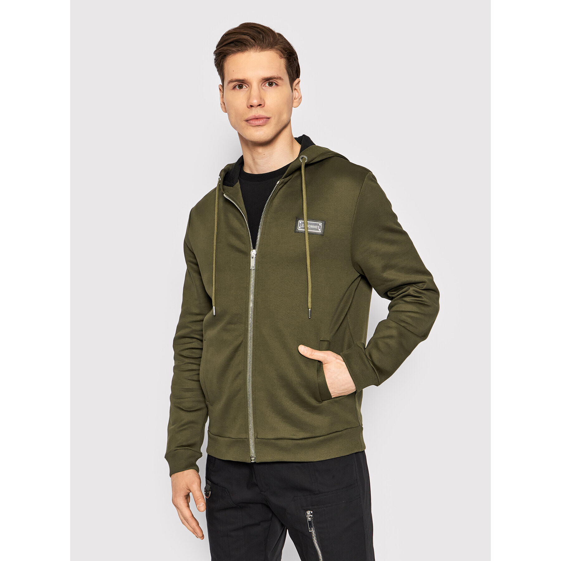 Les Hommes Pulóver LMH500741U Zöld Regular Fit - Pepit.hu