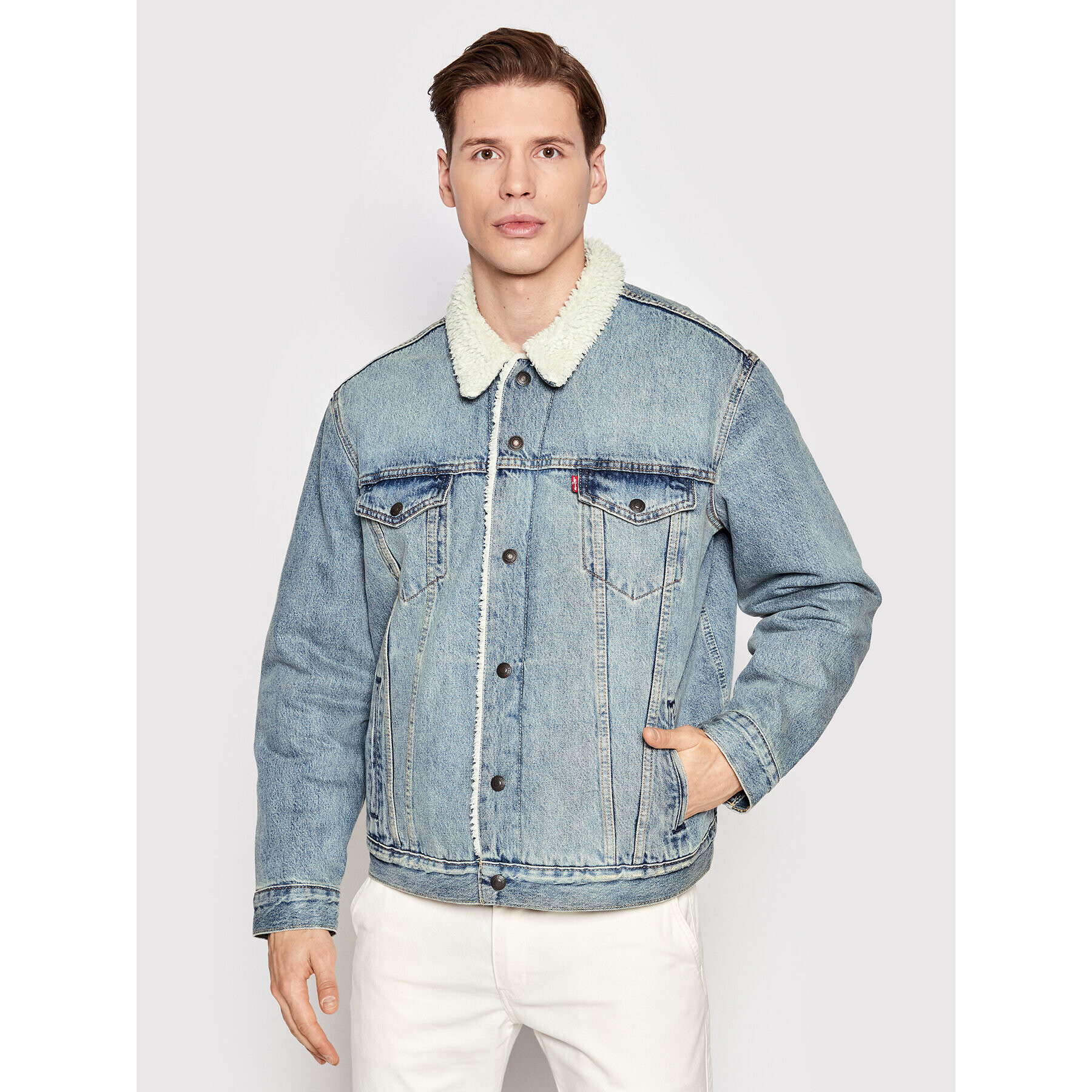 Levi's® Farmer kabát Type 3 Sherpa 16365-0070 Kék Regular Fit - Pepit.hu