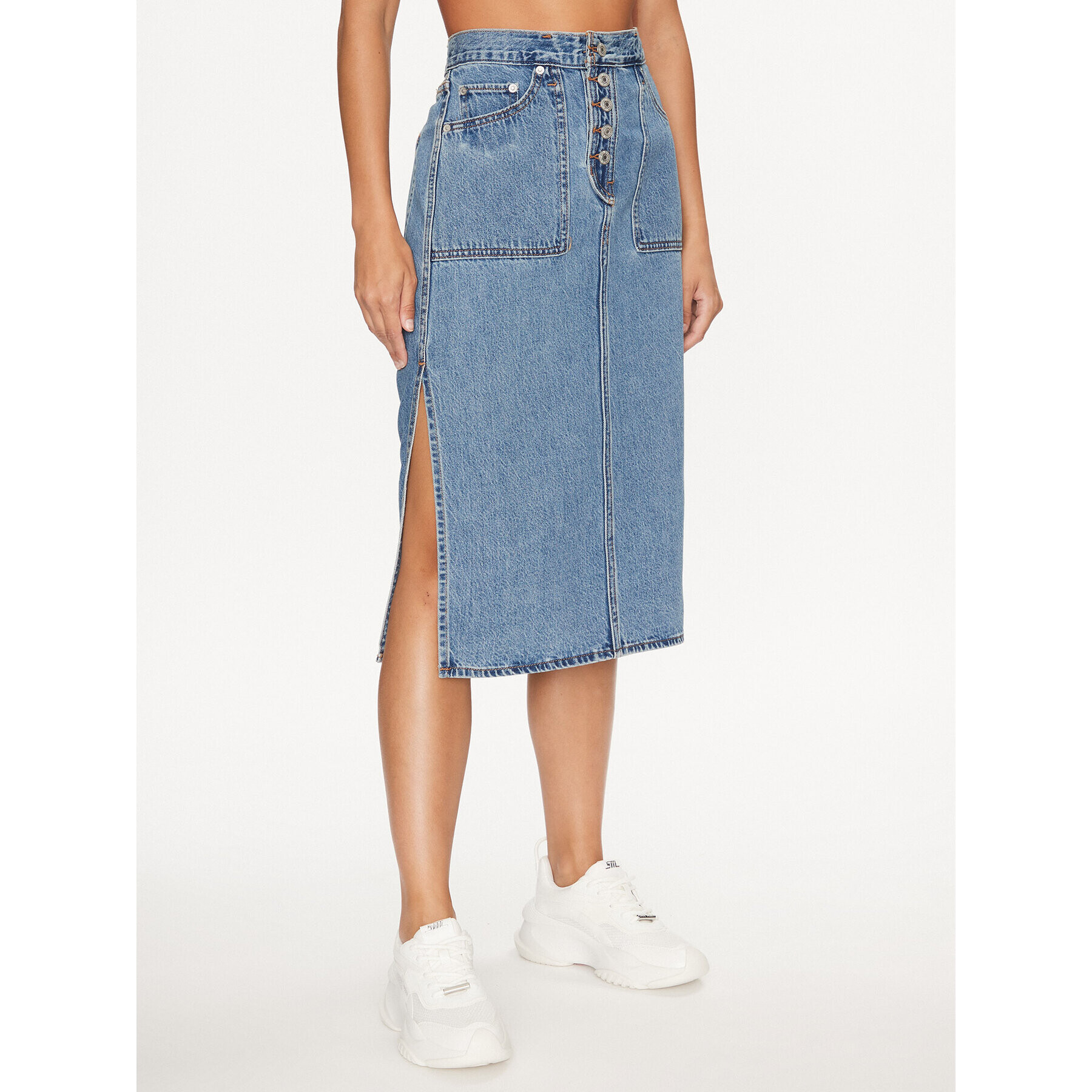 Levi's® Farmer szoknya Reversible Slit A6082-0000 Kék Relaxed Fit - Pepit.hu