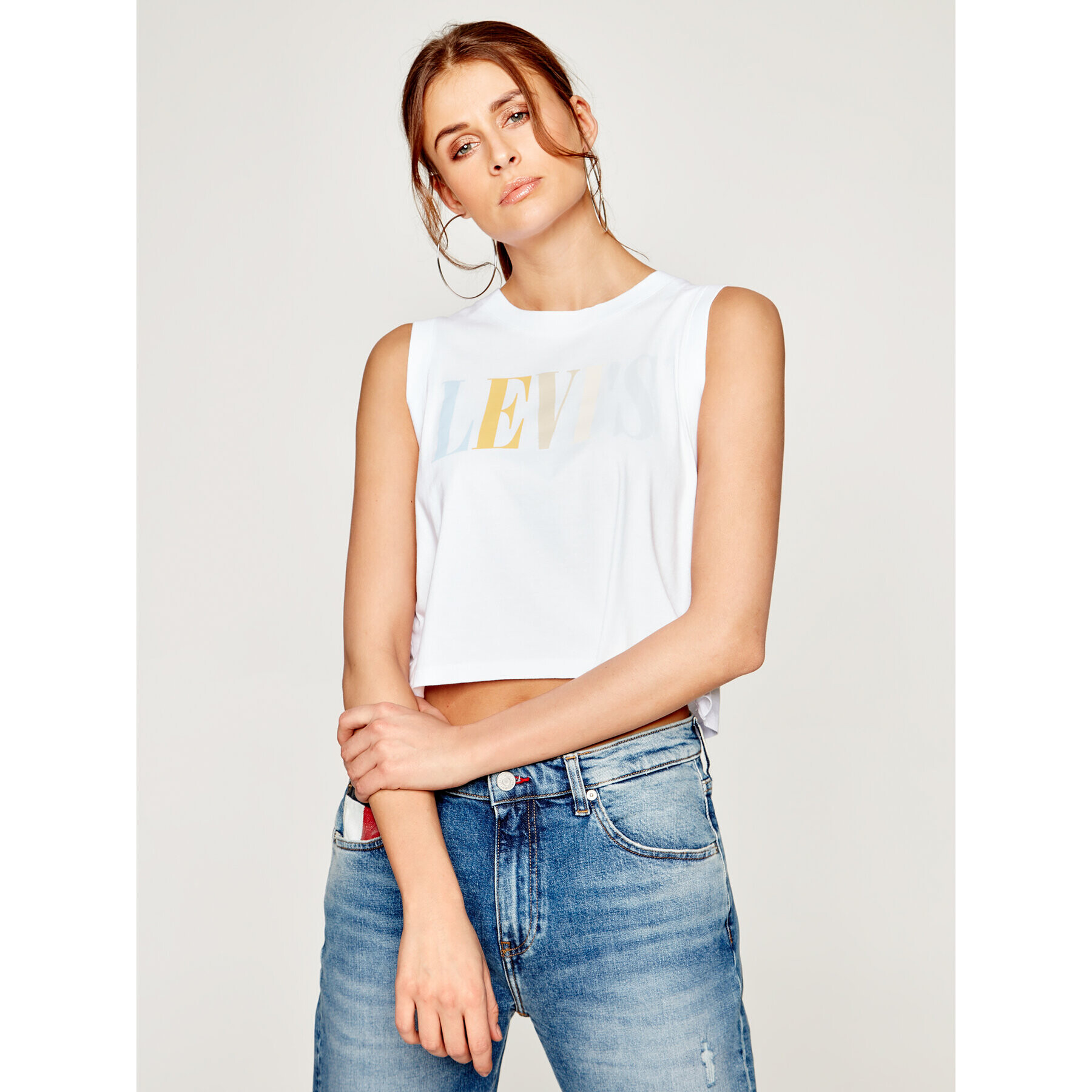 Levi's® Felső Graphic Crop Tank 39810-0037 Fehér Regular Fit - Pepit.hu