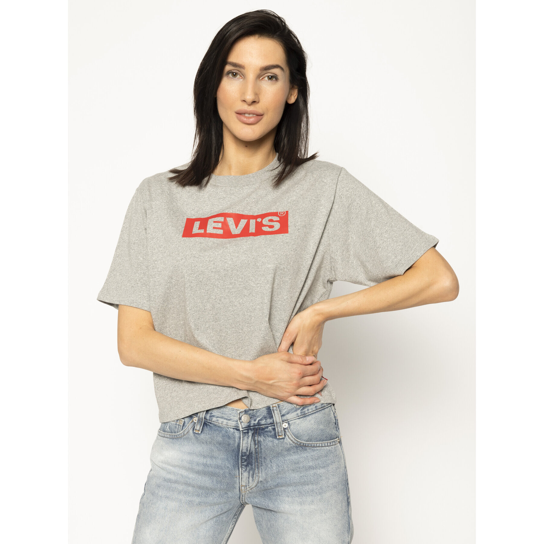 Levi's® Póló Graphic Boxy Tee 85634-0007 Szürke Regular Fit - Pepit.hu