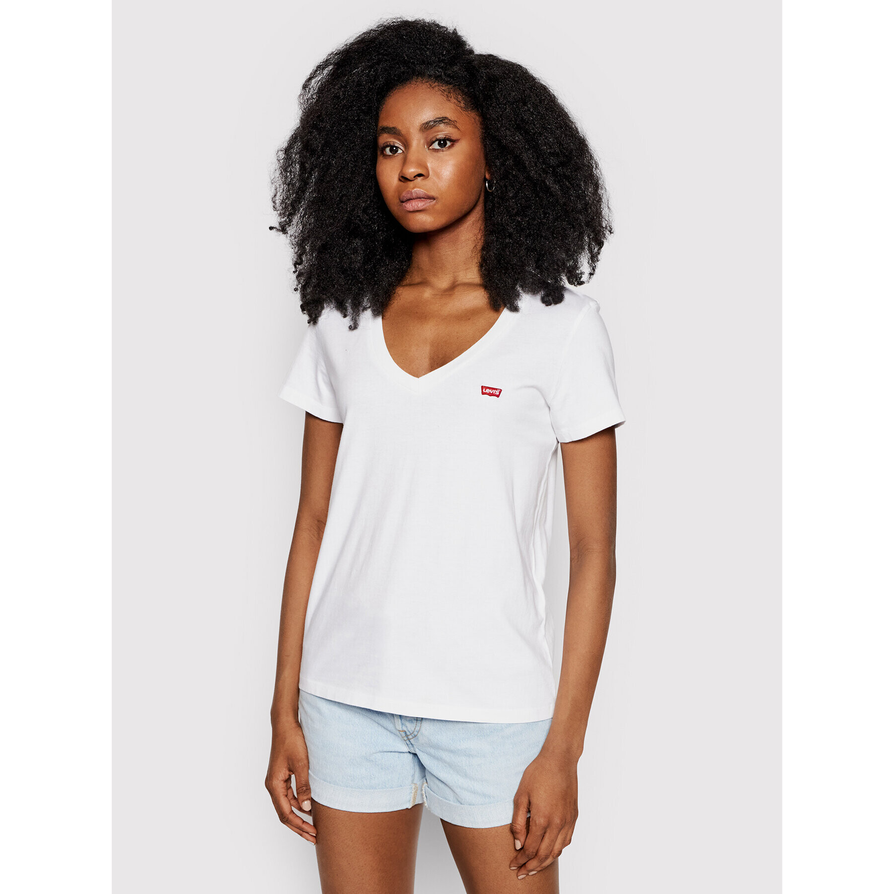 Levi's® Póló Perfect V-Neck Tee 85341-0002 Fehér Regular Fit - Pepit.hu