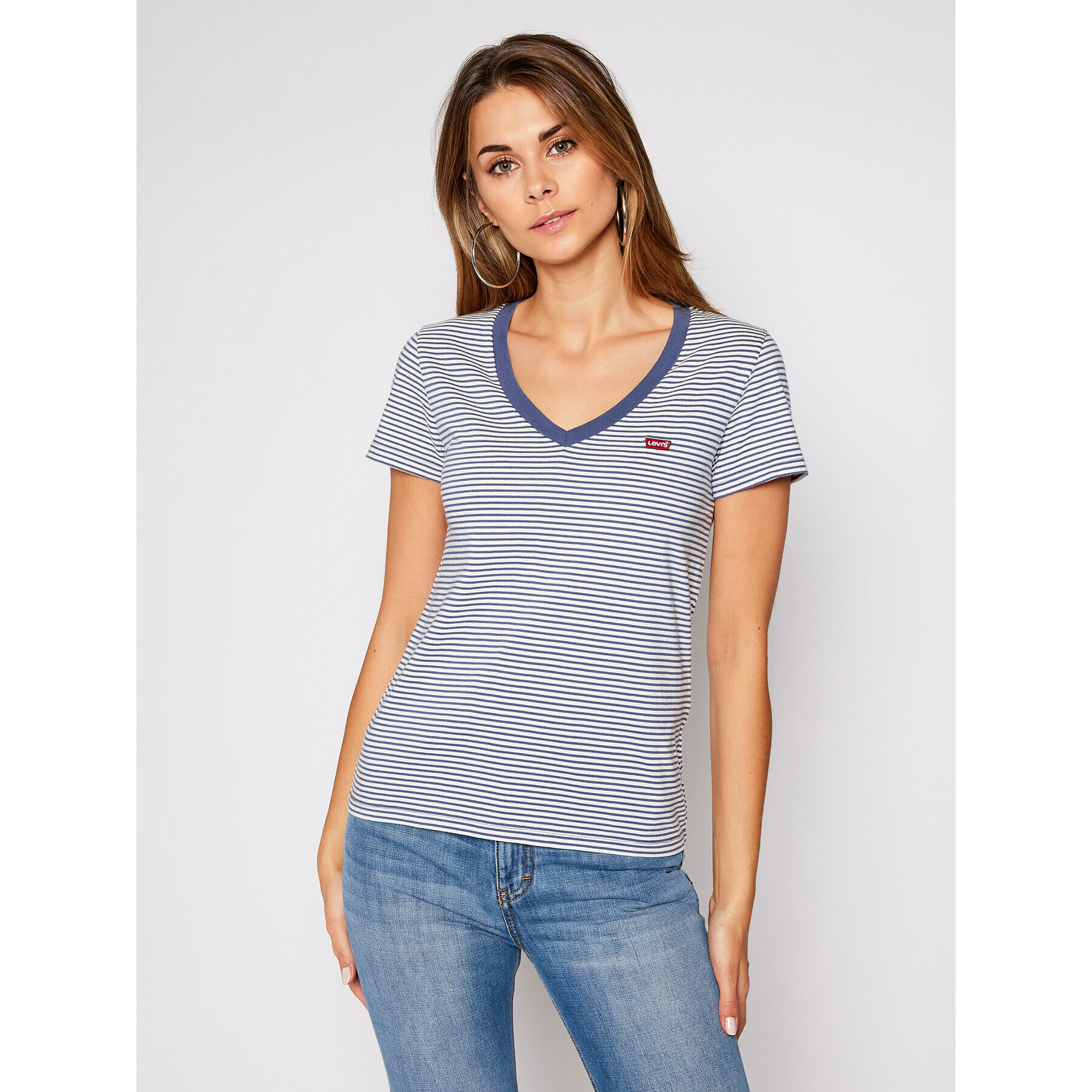 Levi's® Póló The Perfect V Neck 85341-0021 Kék Regular Fit - Pepit.hu