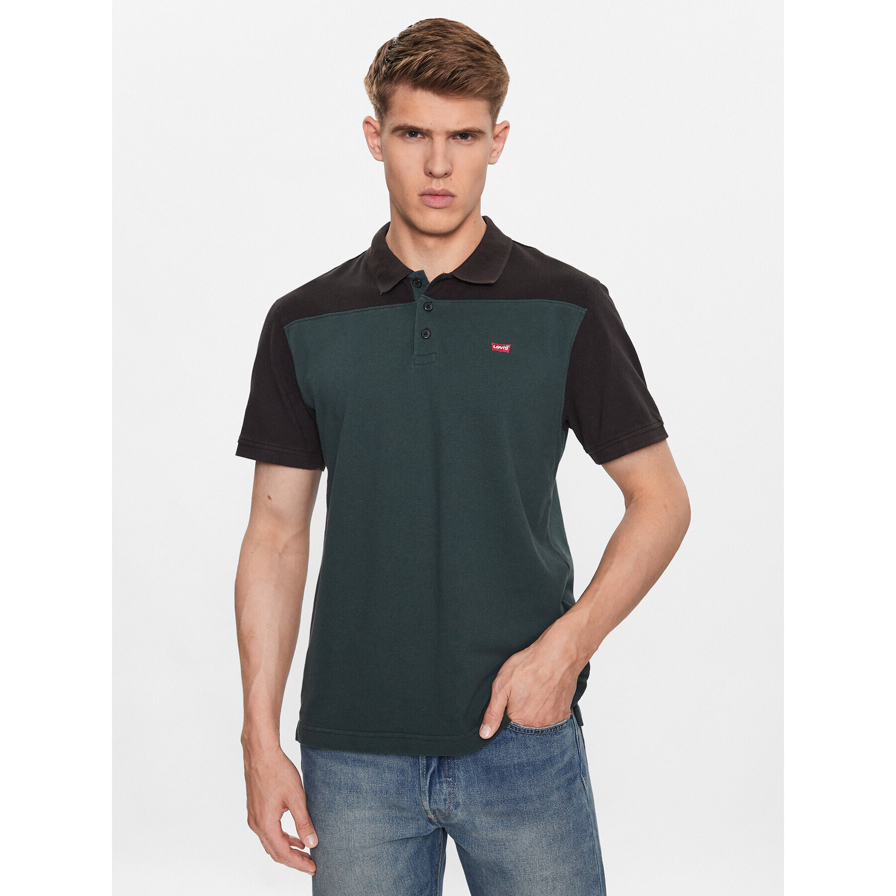 Levi's® Pólóing Colorblock A5800-0000 Zöld Standard Fit - Pepit.hu