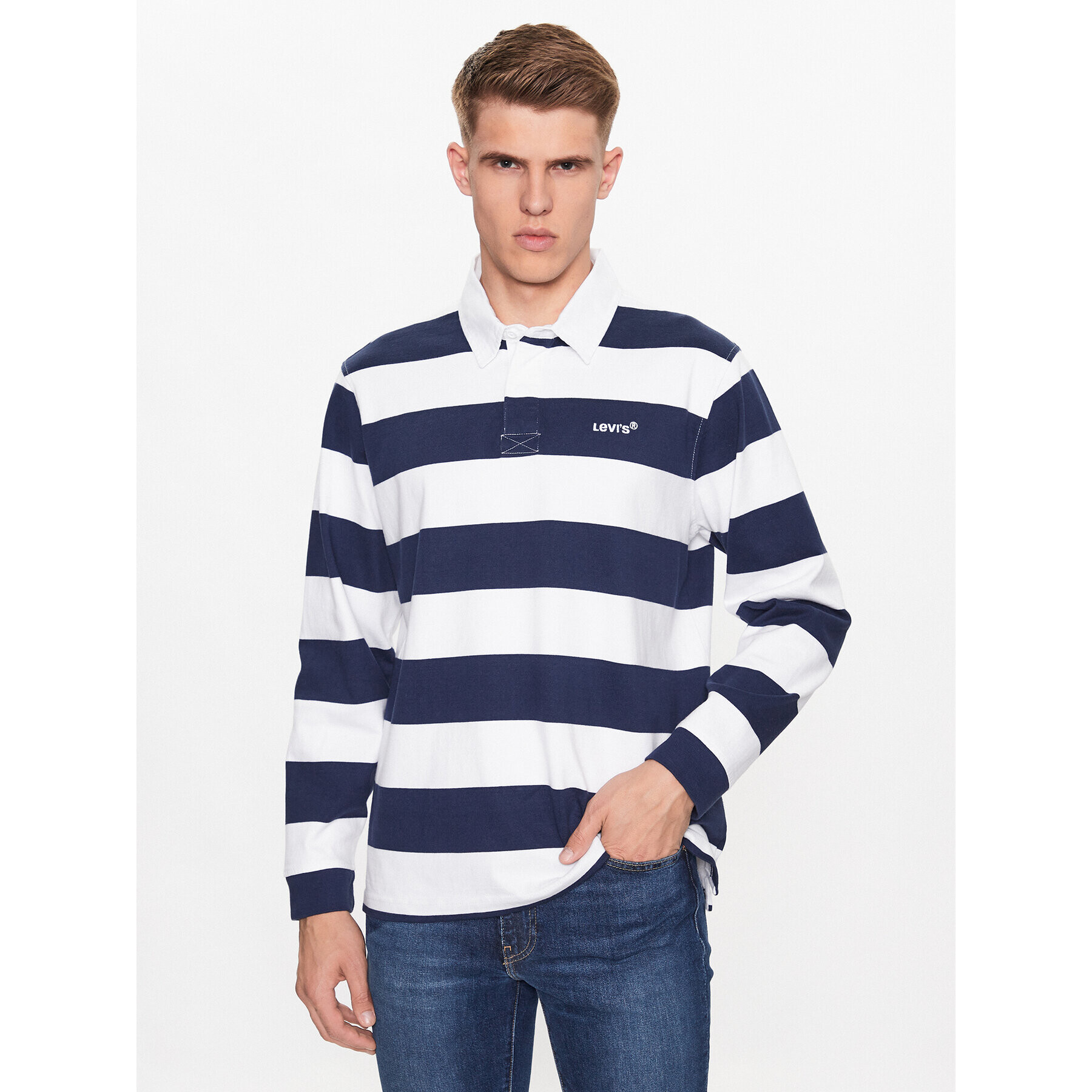 Levi's® Pólóing Union Rugby A4845-0014 Sötétkék Regular Fit - Pepit.hu