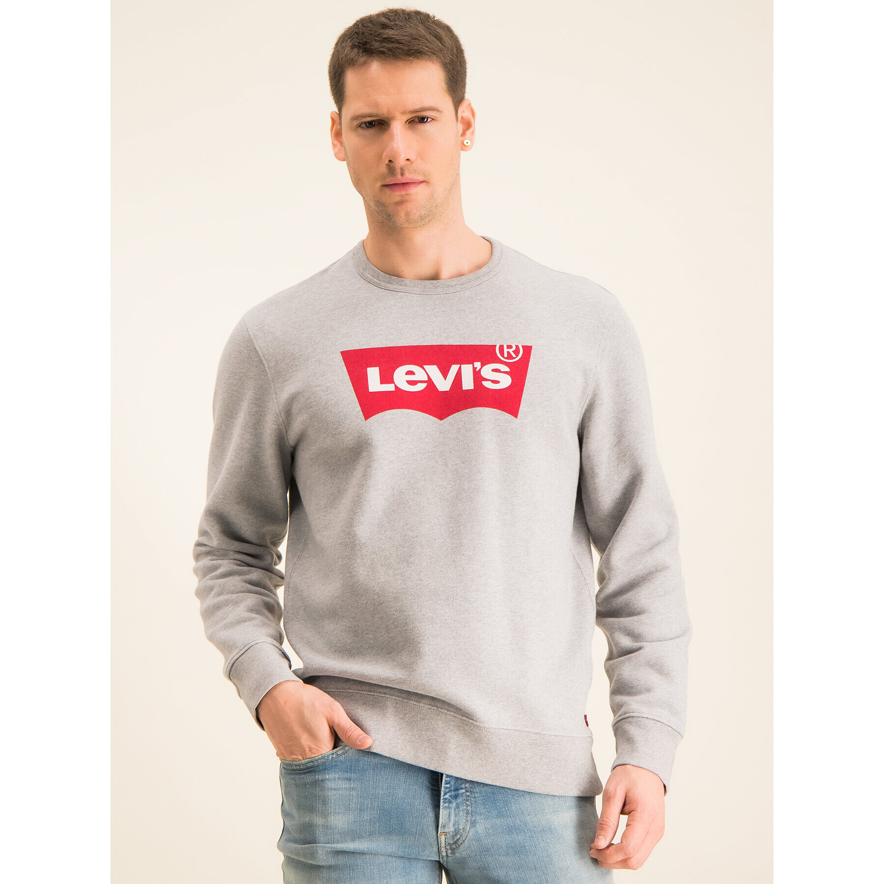 Levi's® Pulóver Graphic Crew 17895-0079 Szürke Regular Fit - Pepit.hu