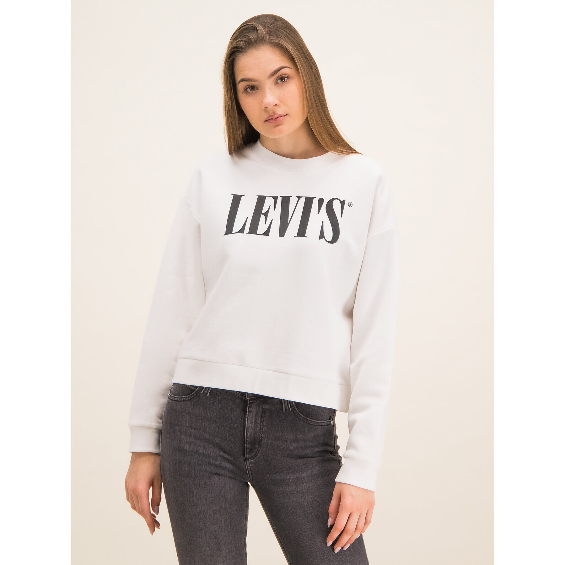 Levi's® Pulóver Graphic Diana Crewneck 85283-0000 Fehér Oversize Fit - Pepit.hu