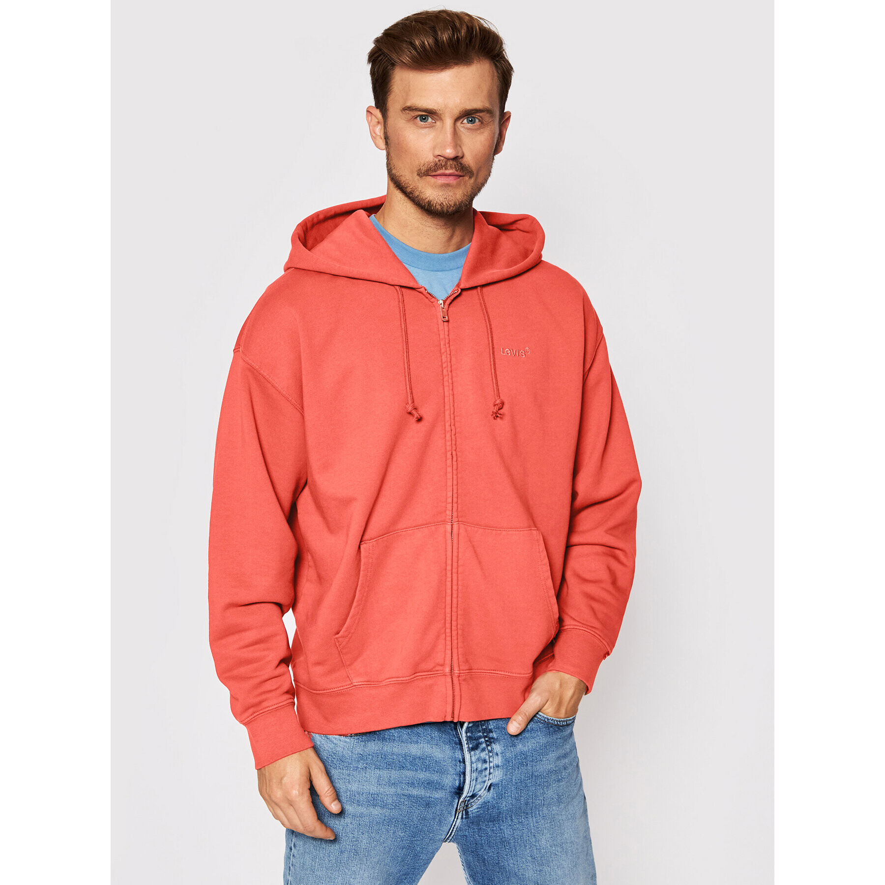 Levi's® Pulóver Red Tab™ Zip A0924-0004 Narancssárga Relaxed Fit - Pepit.hu