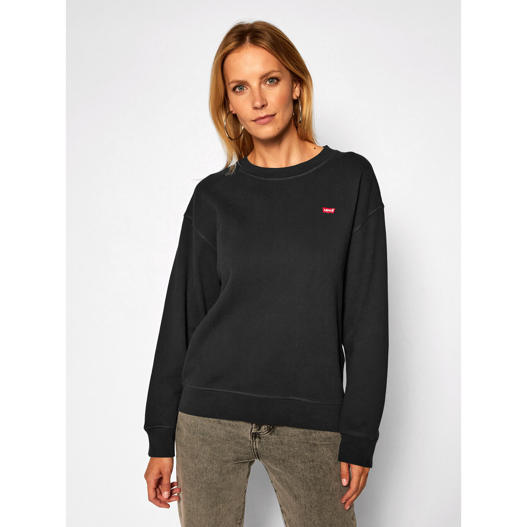 Levi's® Pulóver Standard Crewneck 24688-0006 Fekete Relaxed Fit - Pepit.hu