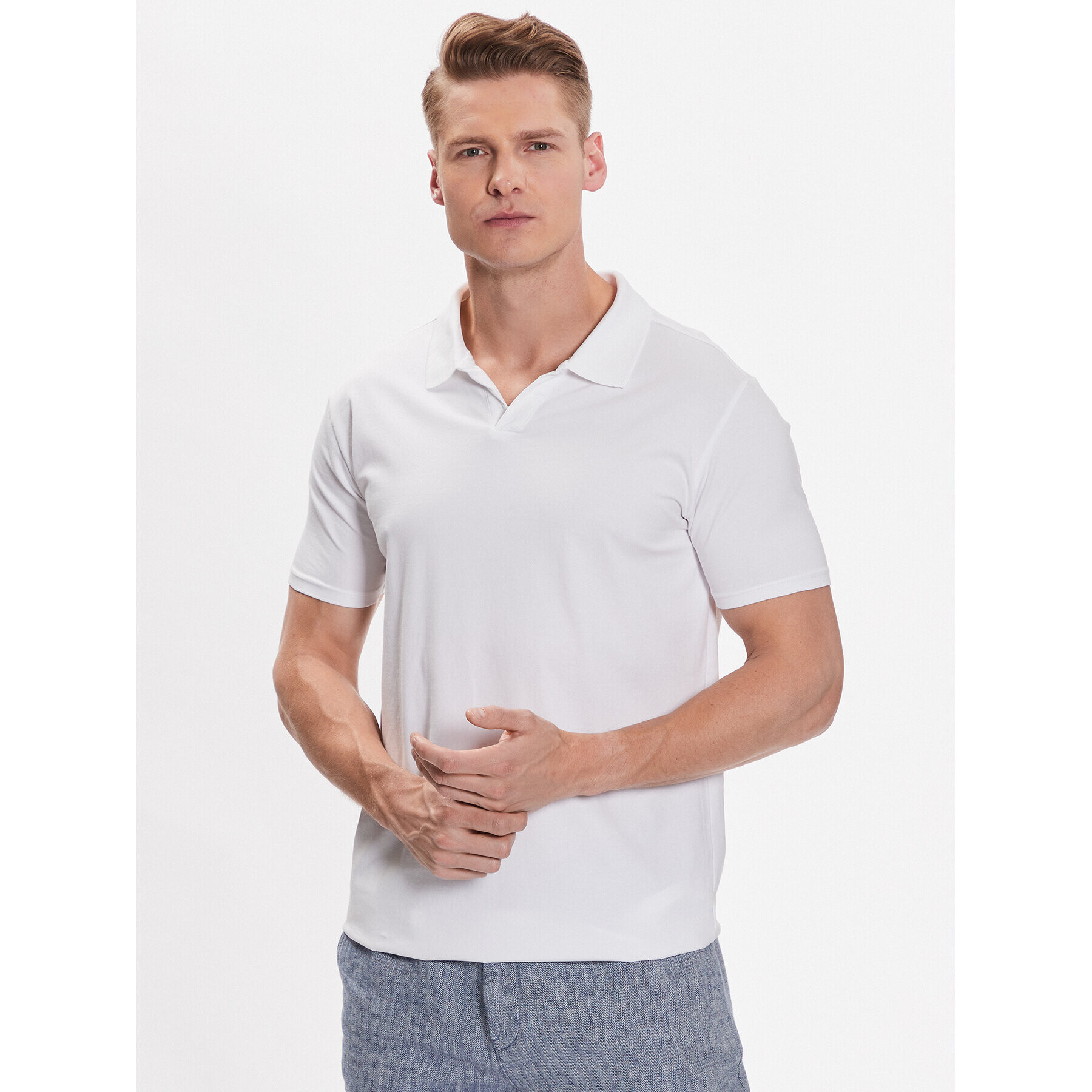 Lindbergh Pólóing 30-404036 Fehér Slim Fit - Pepit.hu