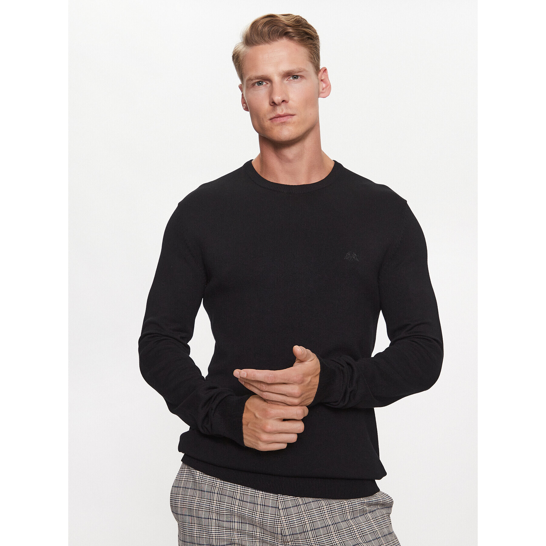 Lindbergh Sweater 30-80043 Fekete Slim Fit - Pepit.hu