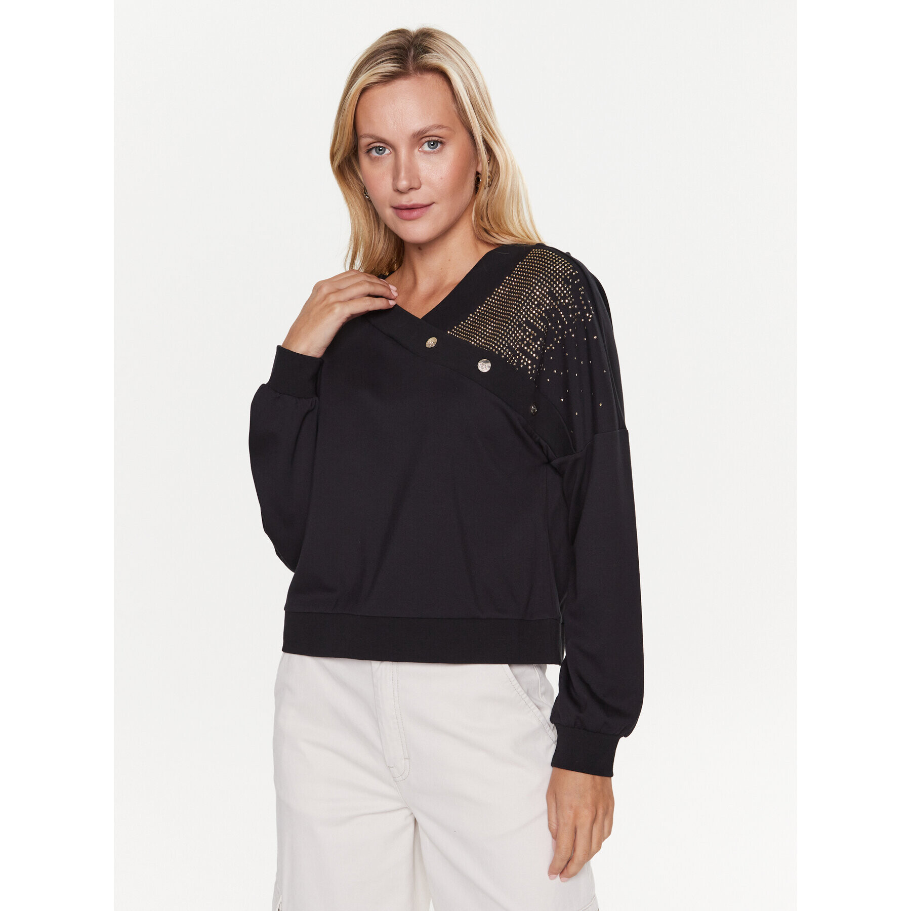 Liu Jo Sport Pulóver TA3042 J5942 Fekete Relaxed Fit - Pepit.hu