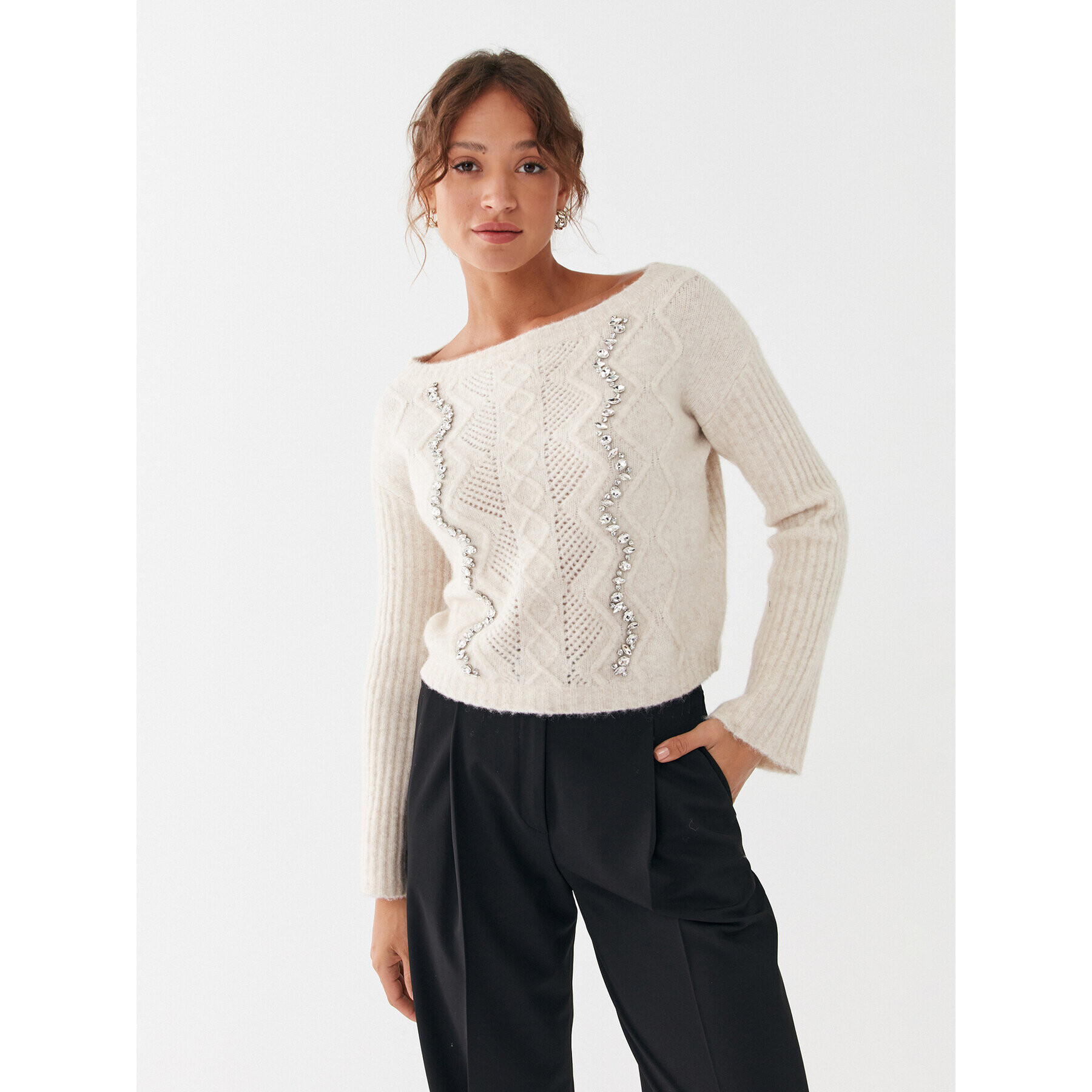 Liu Jo Sweater CF3067 MA84N Bézs Relaxed Fit - Pepit.hu