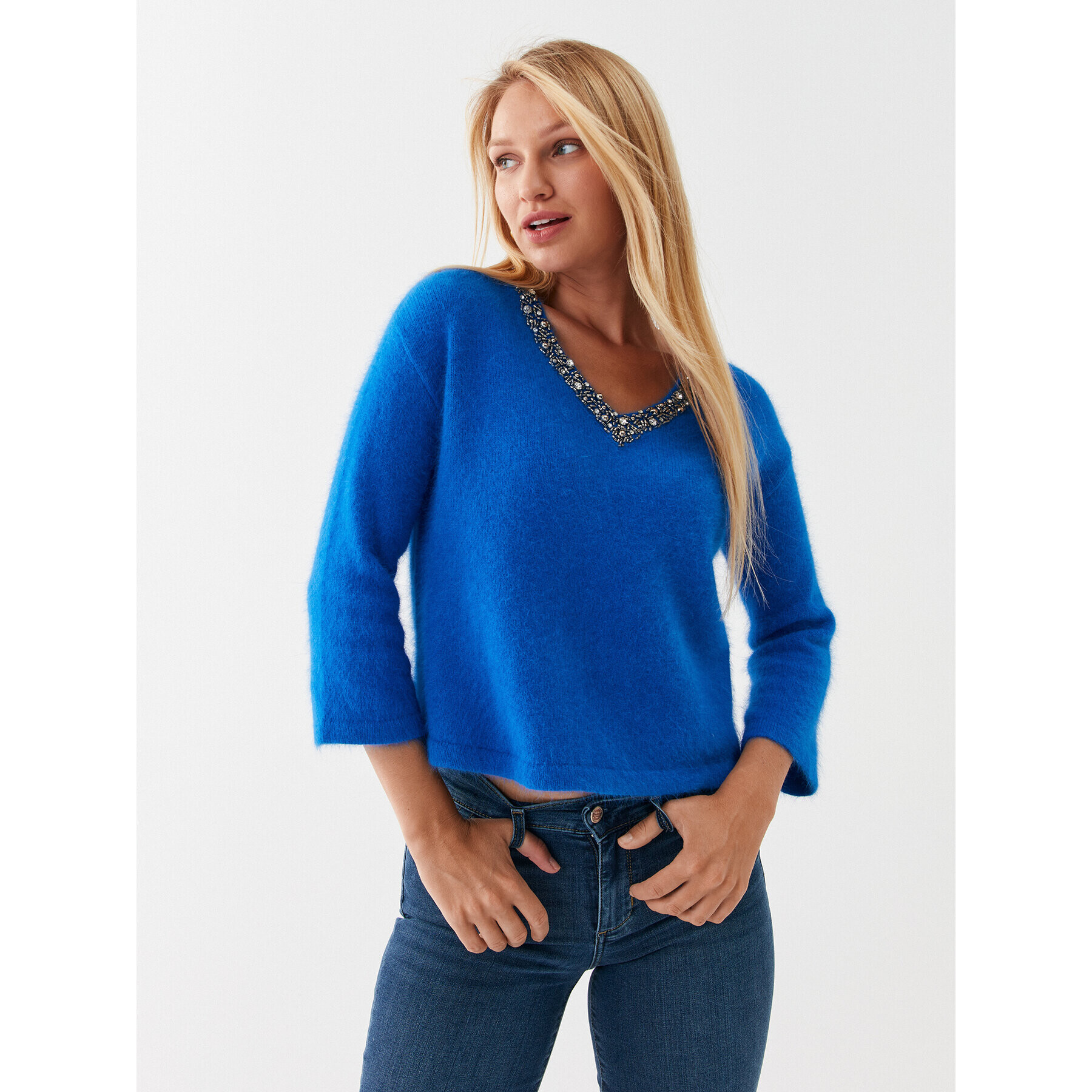 Liu Jo Sweater CF3225 MA97L Sötétkék Relaxed Fit - Pepit.hu