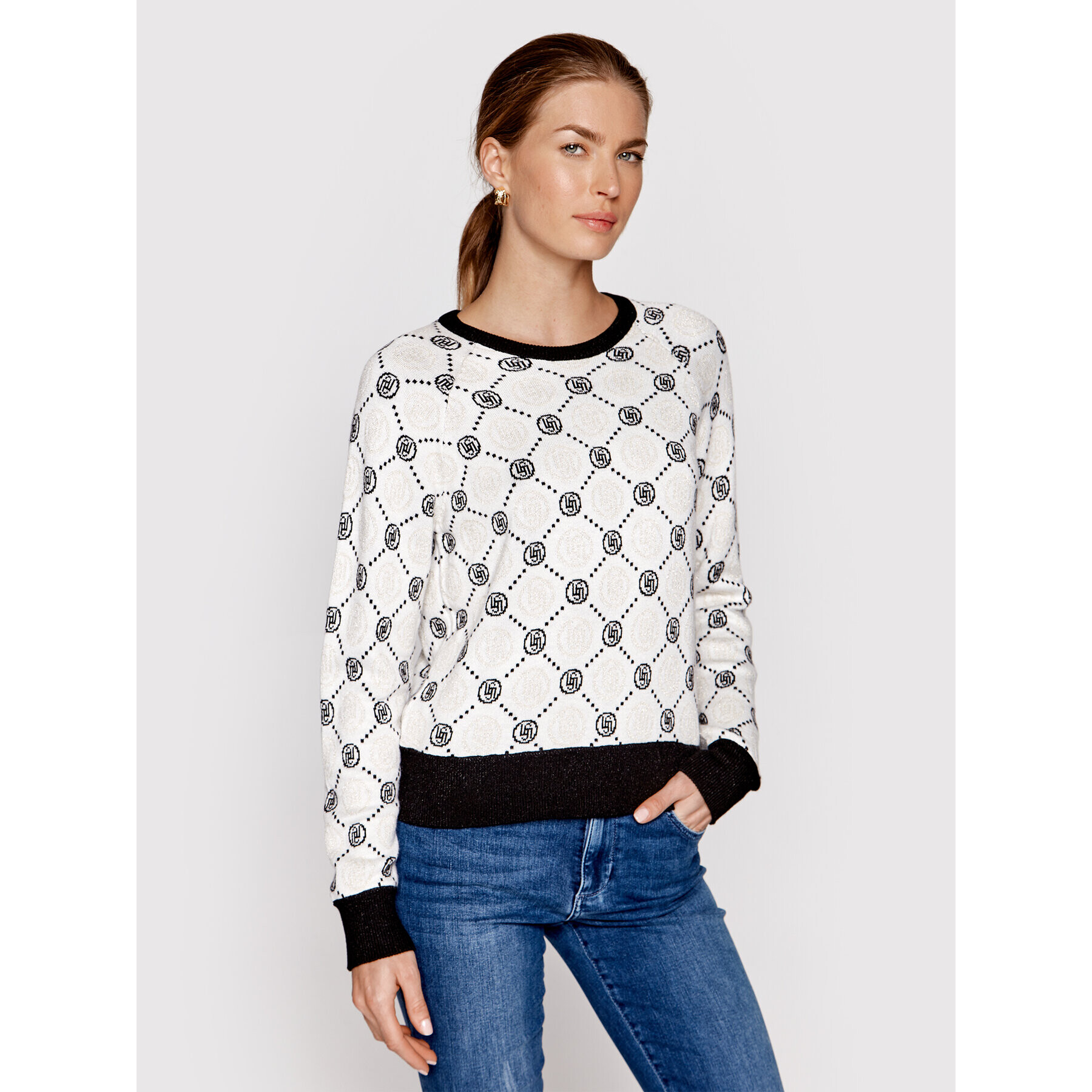 Liu Jo Sweater TF2108 MA59L Fehér Regular Fit - Pepit.hu