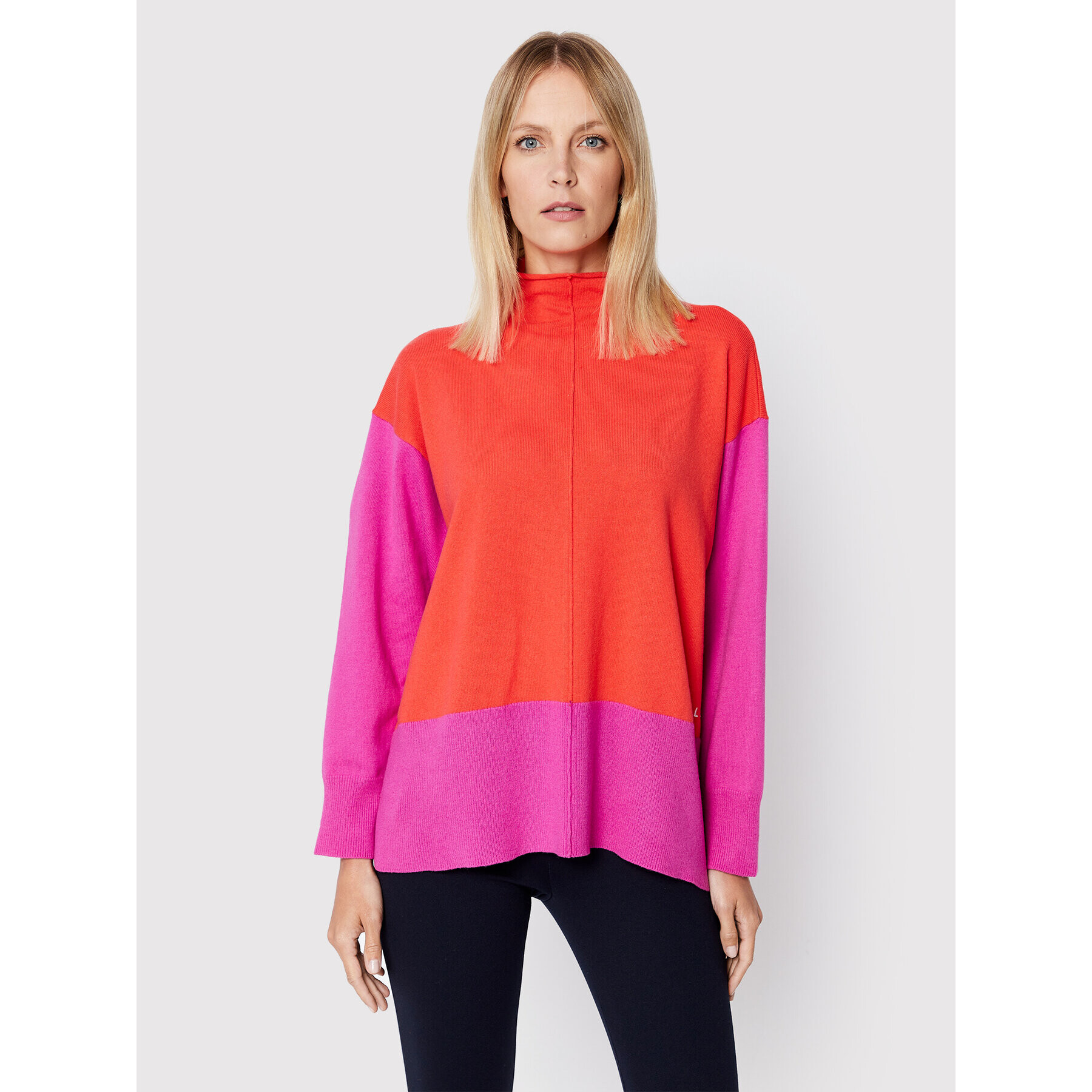 Liviana Conti Sweater F2WC20 Piros Relaxed Fit - Pepit.hu