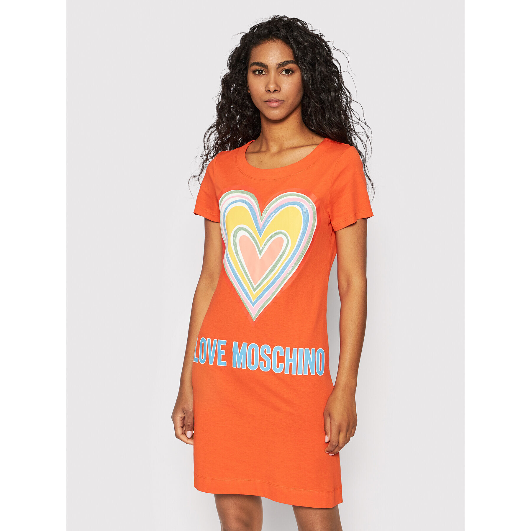 LOVE MOSCHINO Hétköznapi ruha W592918M 3876 Narancssárga Regular Fit - Pepit.hu