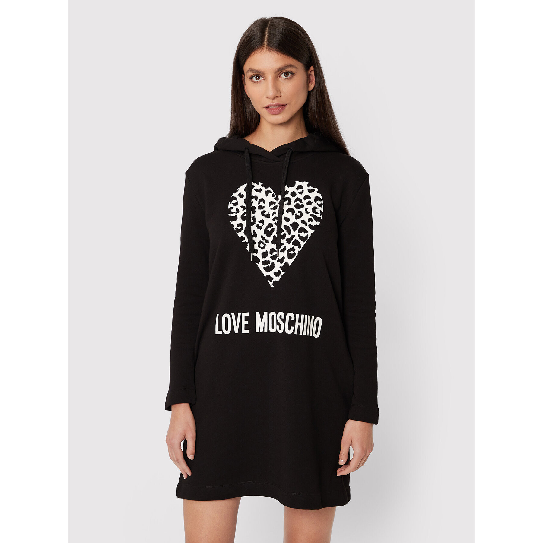 LOVE MOSCHINO Kötött ruha W5B1905M 4055 Fekete Regular Fit - Pepit.hu