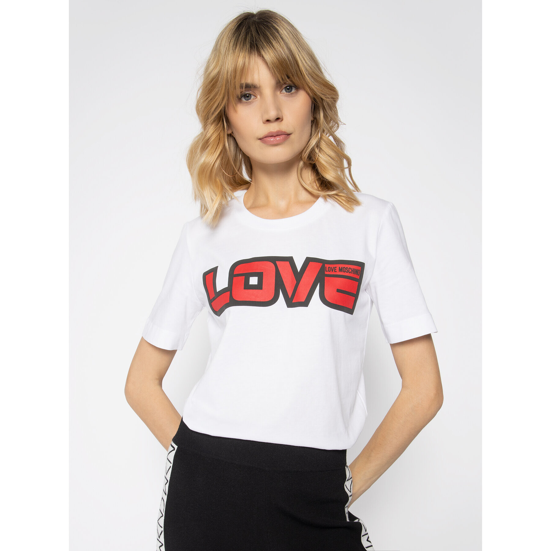 LOVE MOSCHINO Póló W4F152AM 3876 Fehér Regular Fit - Pepit.hu