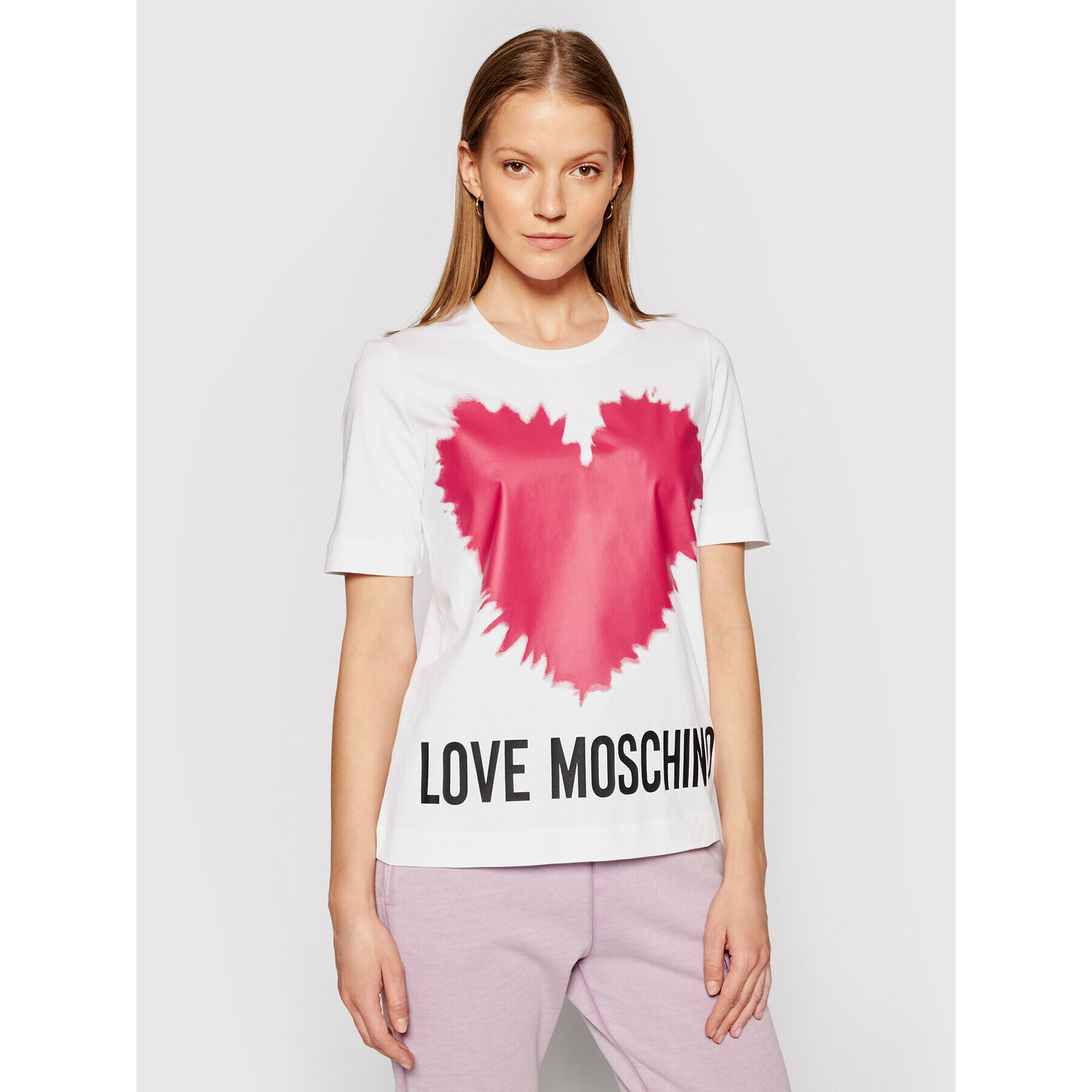 LOVE MOSCHINO Póló W4F153AM 3876 Fehér Regular Fit - Pepit.hu