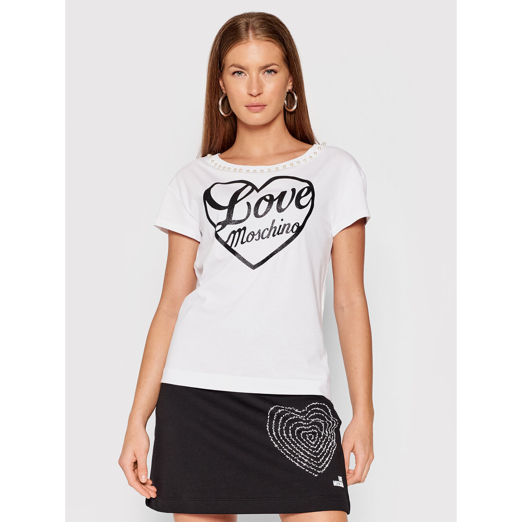 LOVE MOSCHINO Póló W4F302PM 3517 Fehér Regular Fit - Pepit.hu