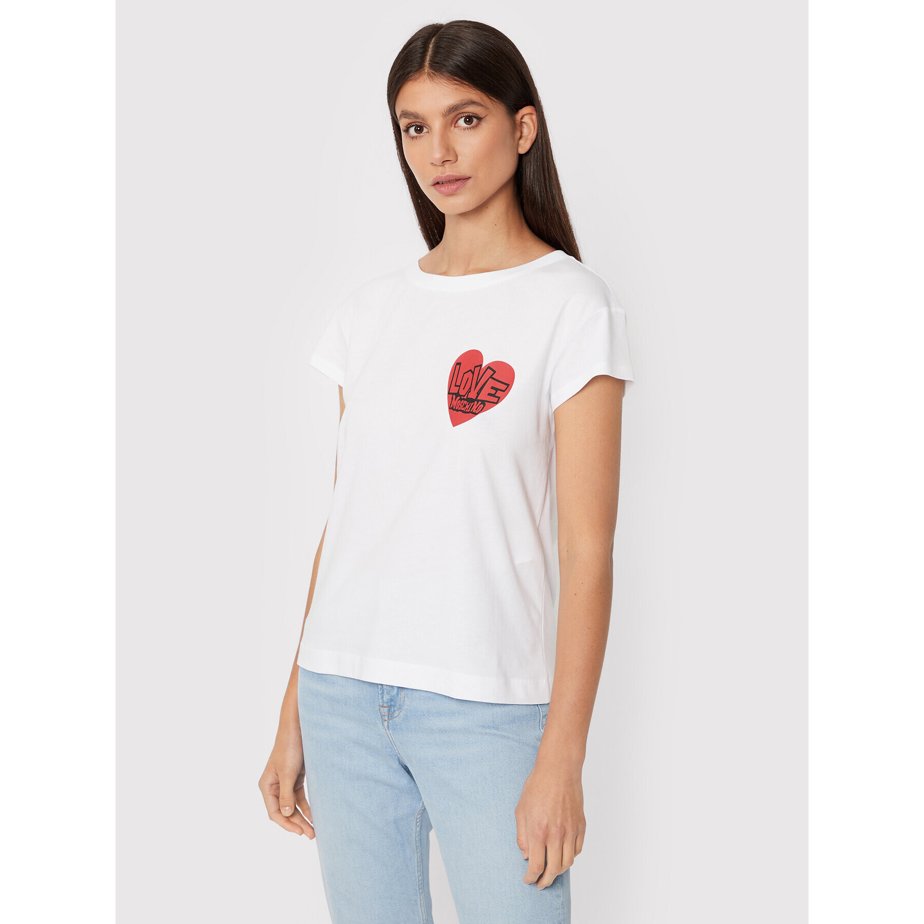 LOVE MOSCHINO Póló W4F303GM 3876 Fehér Regular Fit - Pepit.hu