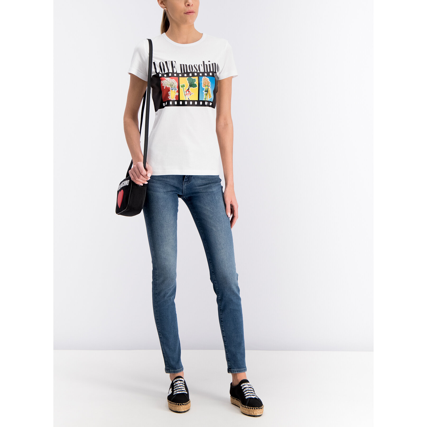 LOVE MOSCHINO Póló W4F7347M 3517 Fehér Regular Fit - Pepit.hu