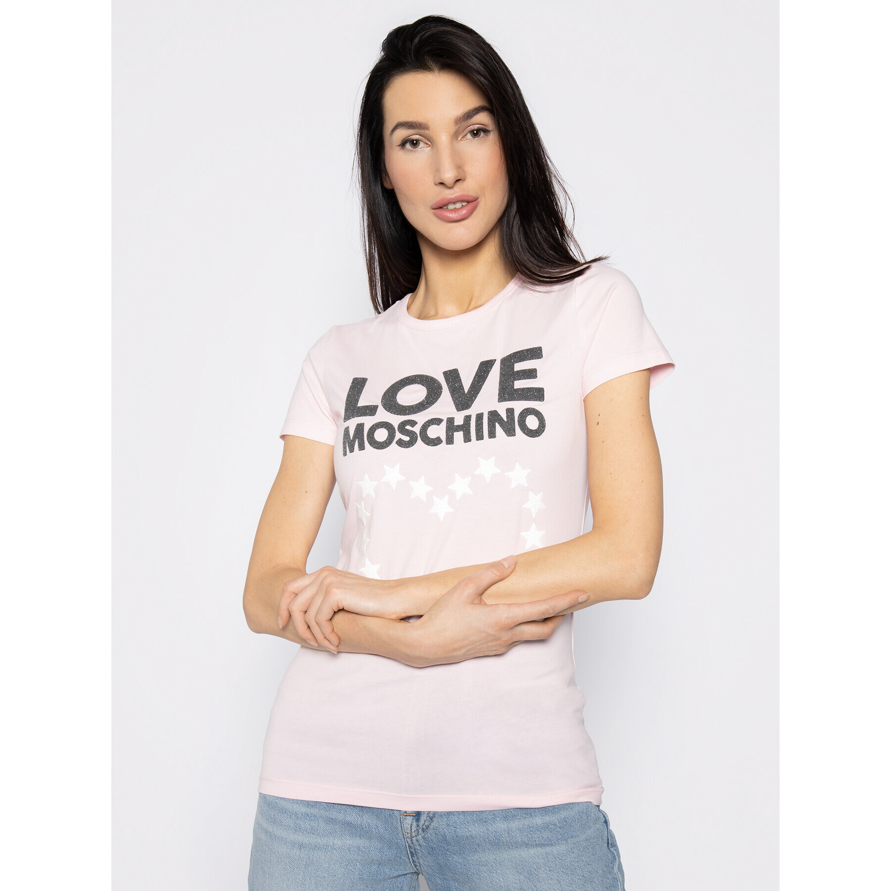 LOVE MOSCHINO Póló W4F7356E 1698 Rózsaszín Regular Fit - Pepit.hu