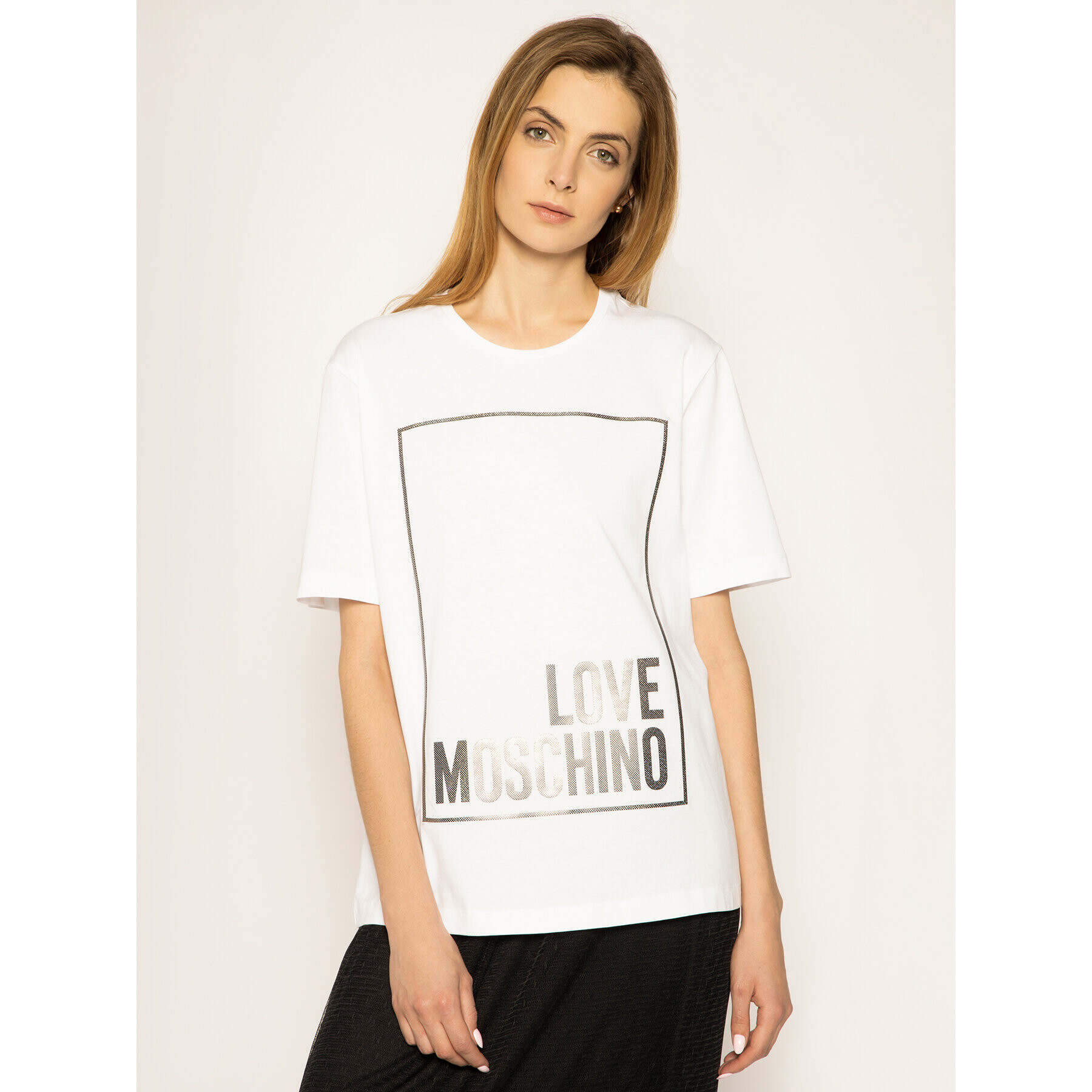 LOVE MOSCHINO Póló W4F8731M 3876 Fehér Regular Fit - Pepit.hu