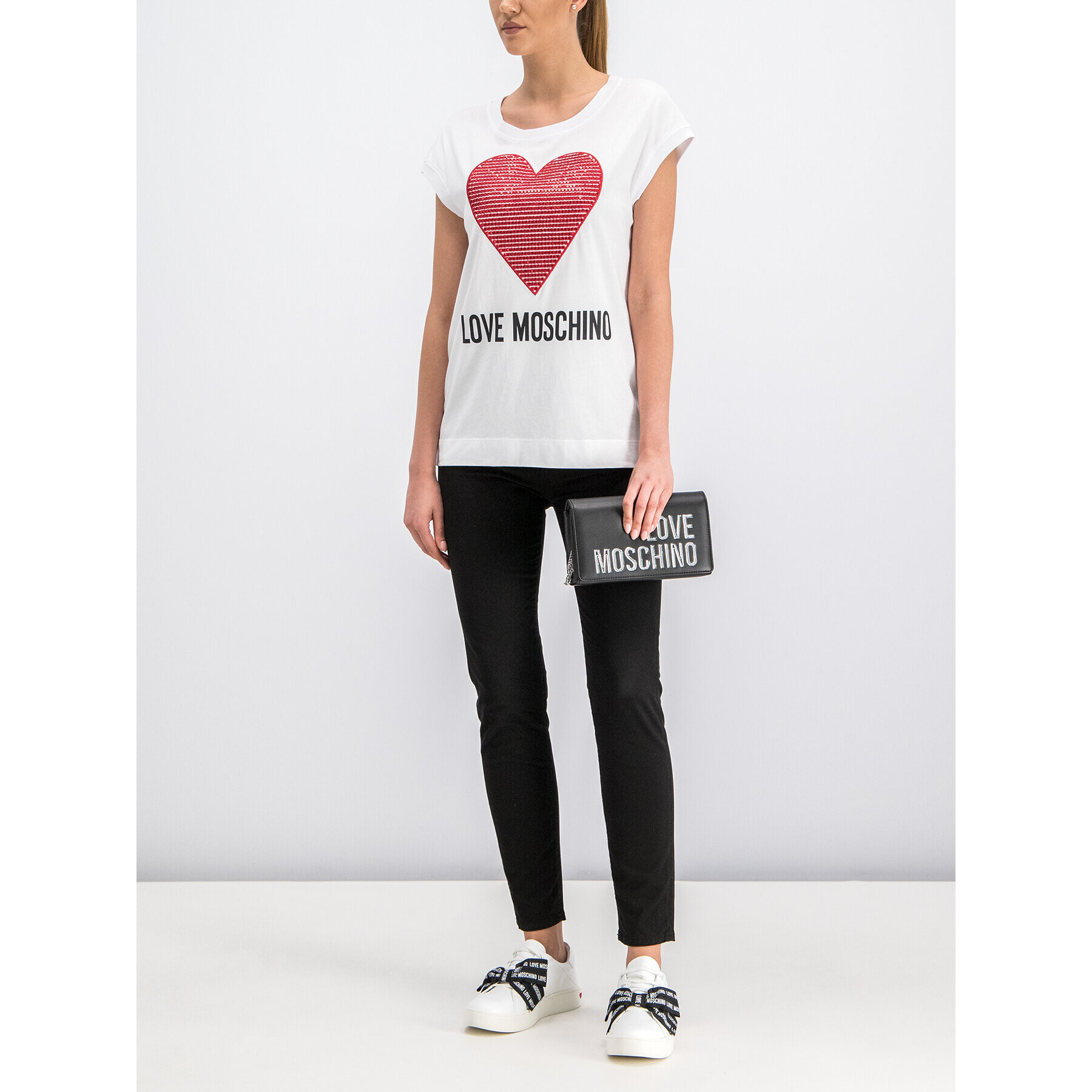 LOVE MOSCHINO Póló W4G7901M3517 Fehér Regular Fit - Pepit.hu