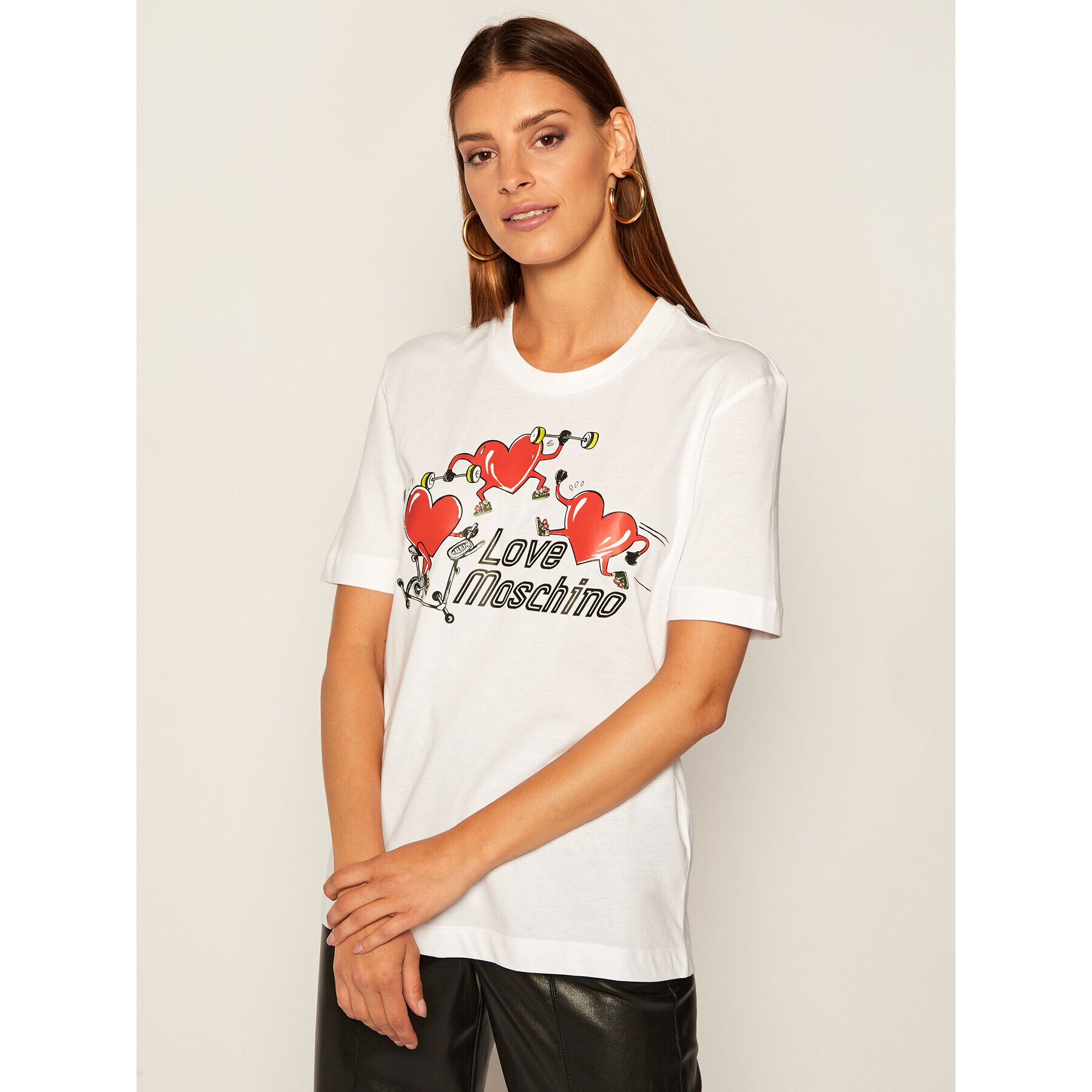 LOVE MOSCHINO Póló W4H0602M 3876 Fehér Regular Fit - Pepit.hu