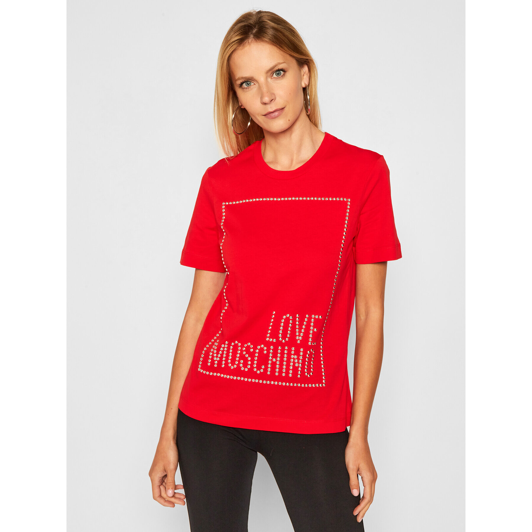 LOVE MOSCHINO Póló W4H0604M 3876 Piros Regular Fit - Pepit.hu