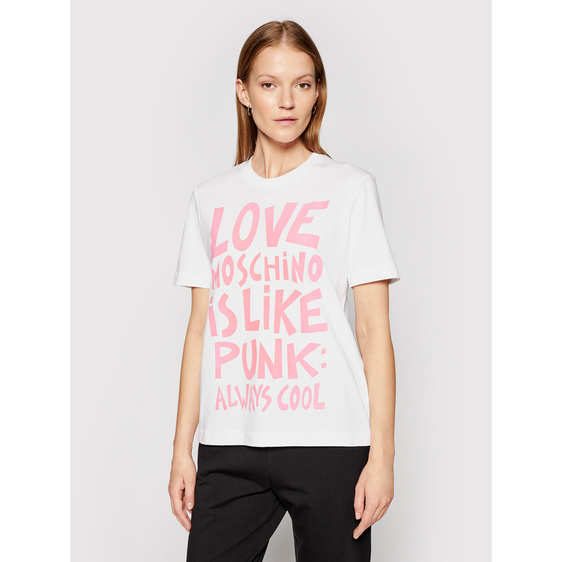 LOVE MOSCHINO Póló W4H0610M 3876 Fehér Regular Fit - Pepit.hu