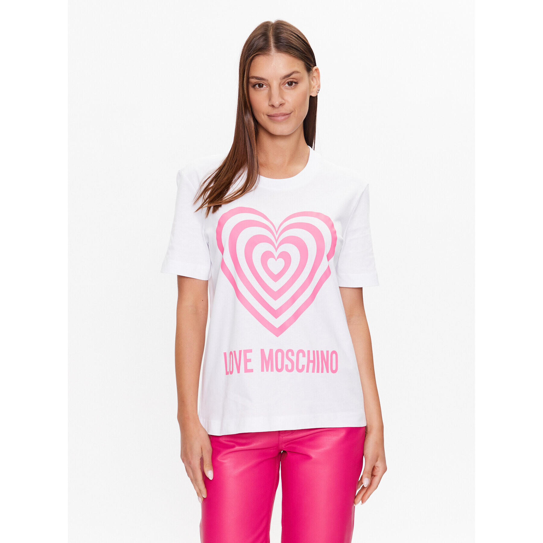 LOVE MOSCHINO Póló W4H0637M 3876 Fehér Regular Fit - Pepit.hu