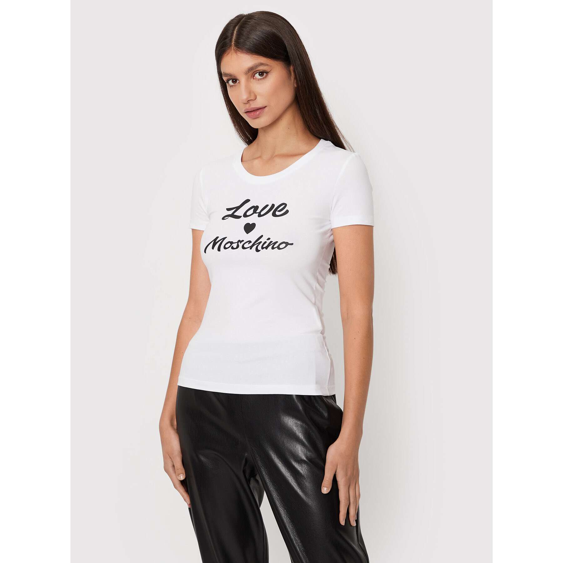 LOVE MOSCHINO Póló W4H1029E 1951 Fehér Slim Fit - Pepit.hu