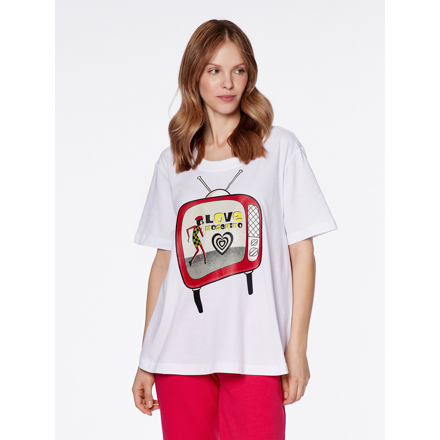 LOVE MOSCHINO Póló W4H8301M 3876 Fehér Relaxed Fit - Pepit.hu