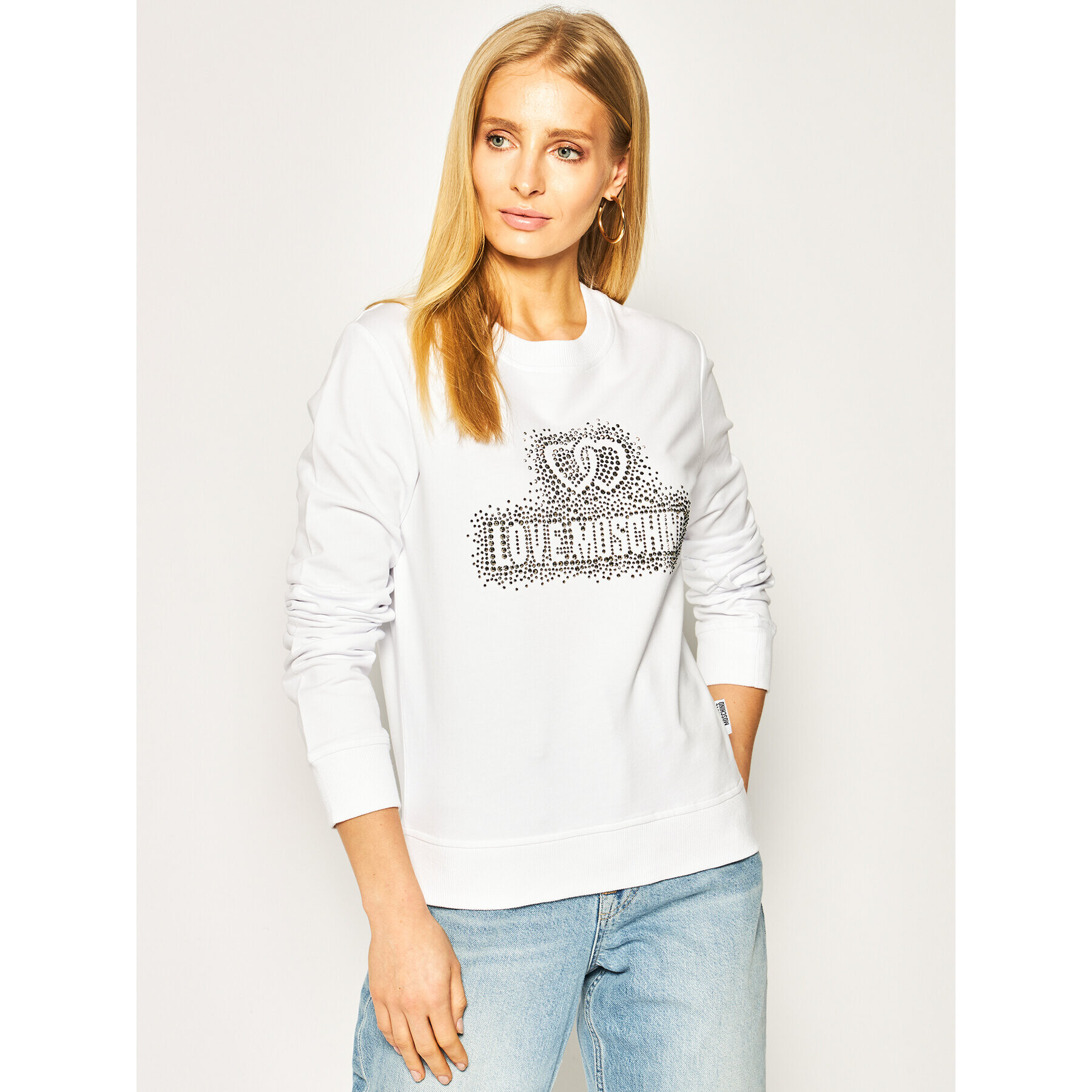 LOVE MOSCHINO Pulóver W630215E 2139 Fehér Regular Fit - Pepit.hu