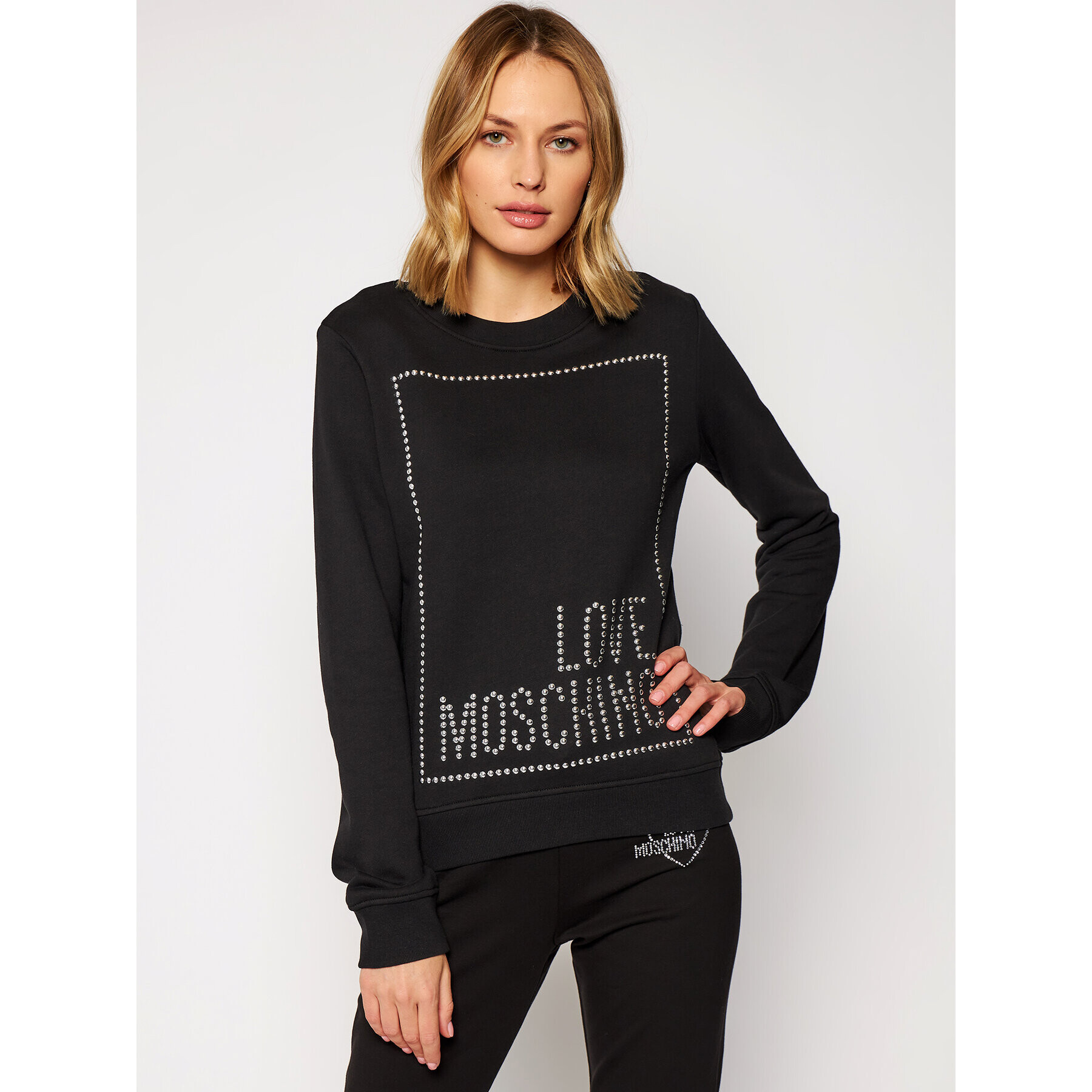 LOVE MOSCHINO Pulóver W630216M 4055 Fekete Regular Fit - Pepit.hu