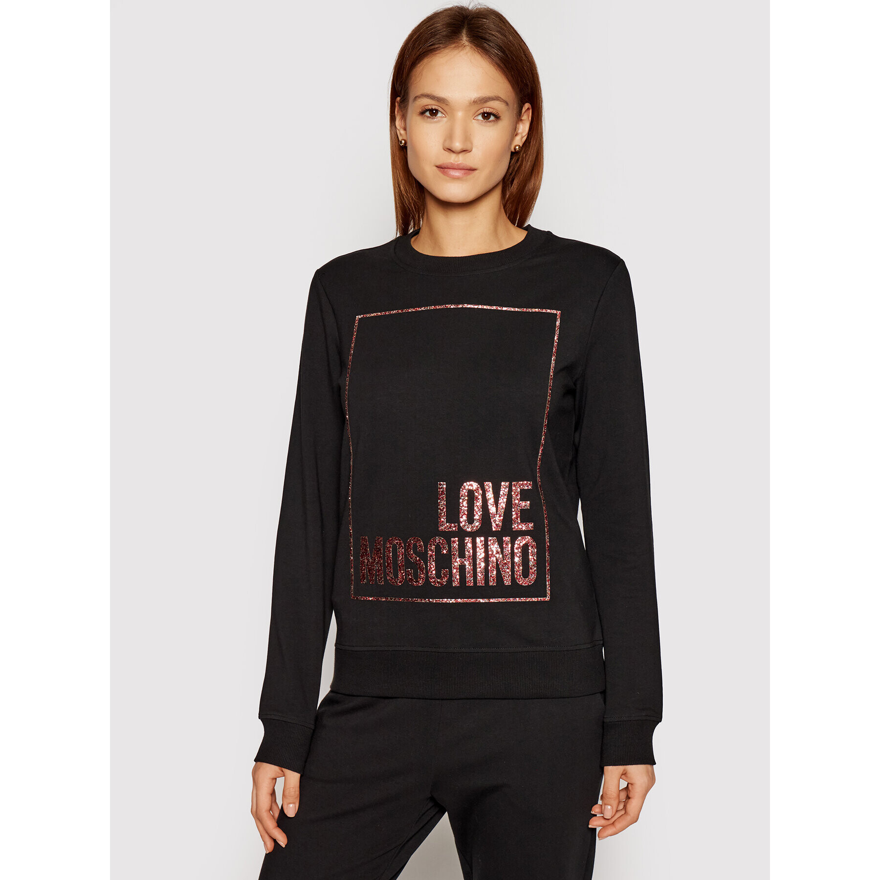 LOVE MOSCHINO Pulóver W630220E 2180 Fekete Regular Fit - Pepit.hu