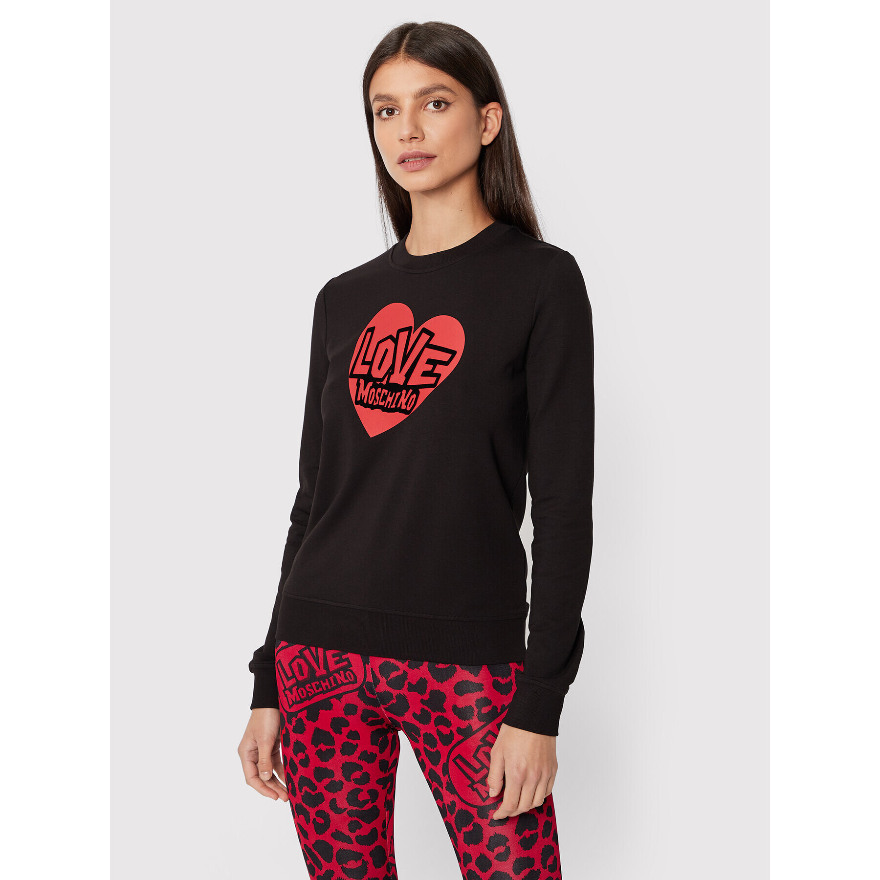 LOVE MOSCHINO Pulóver W630224E 2374 Fekete Regular Fit - Pepit.hu