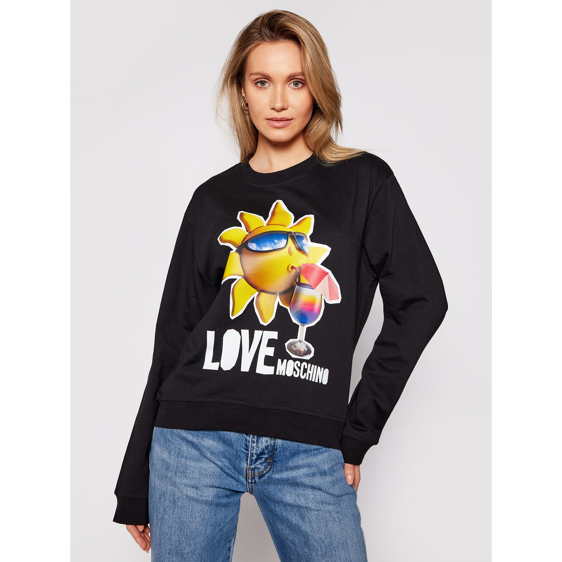 LOVE MOSCHINO Pulóver W630637M 4267 Fekete Regular Fit - Pepit.hu