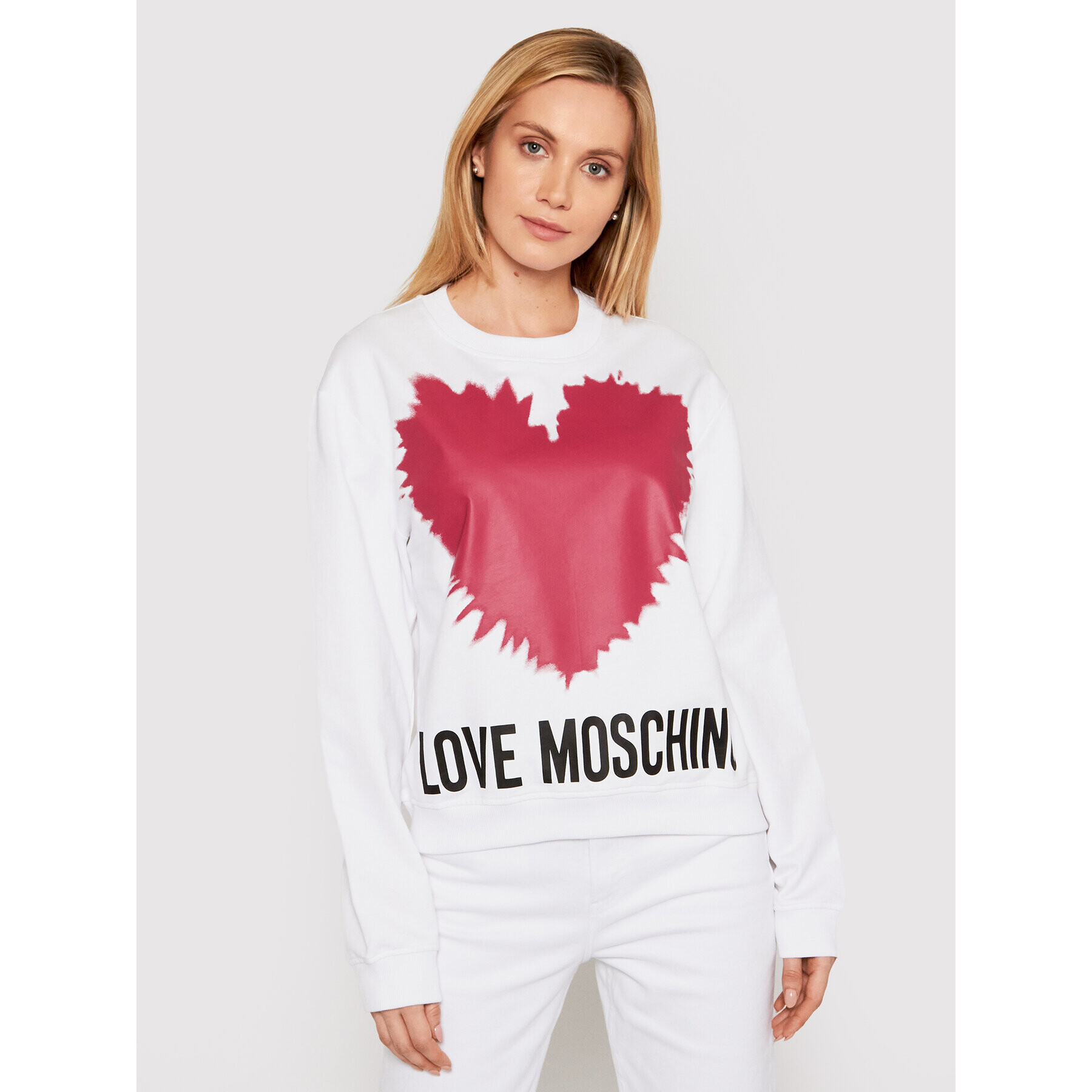 LOVE MOSCHINO Pulóver W630643M 4282 Fehér Regular Fit - Pepit.hu