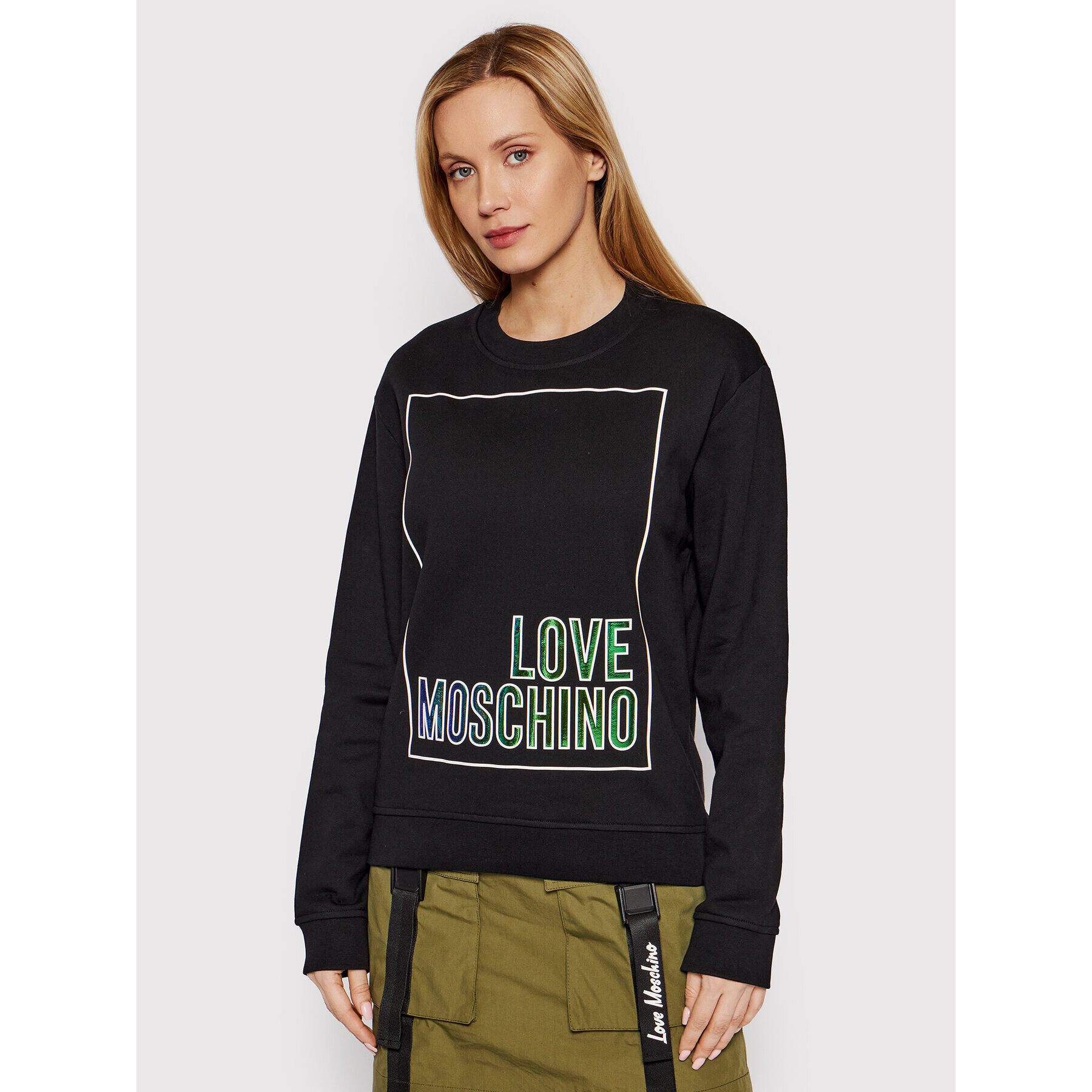 LOVE MOSCHINO Pulóver W630648M 4266 Fekete Regular Fit - Pepit.hu