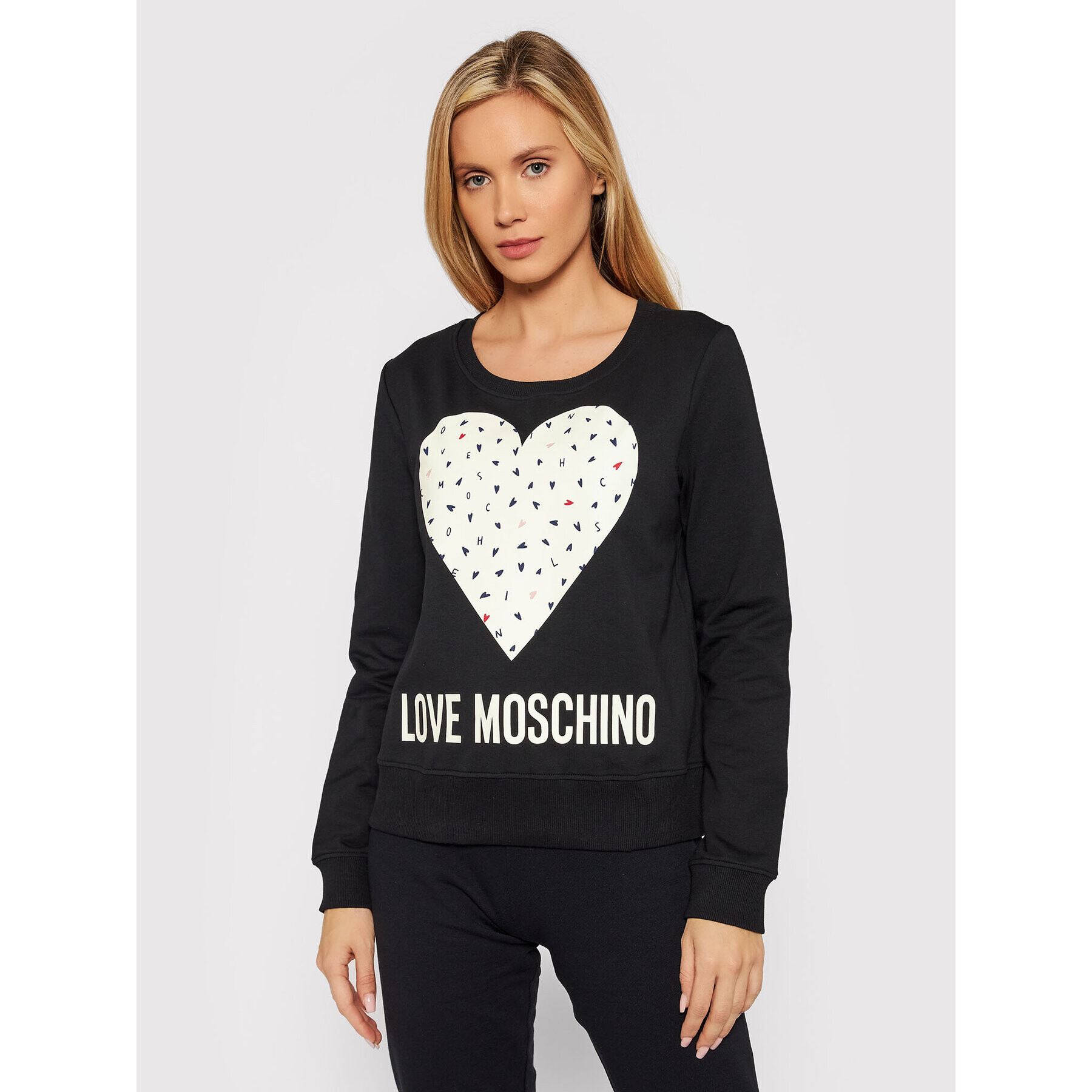 LOVE MOSCHINO Pulóver W632208E 2288 Fekete Regular Fit - Pepit.hu