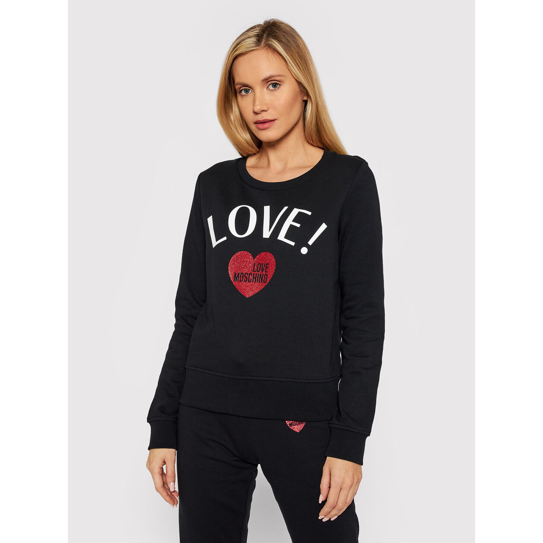 LOVE MOSCHINO Pulóver W632209M 4055 Fekete Regular Fit - Pepit.hu