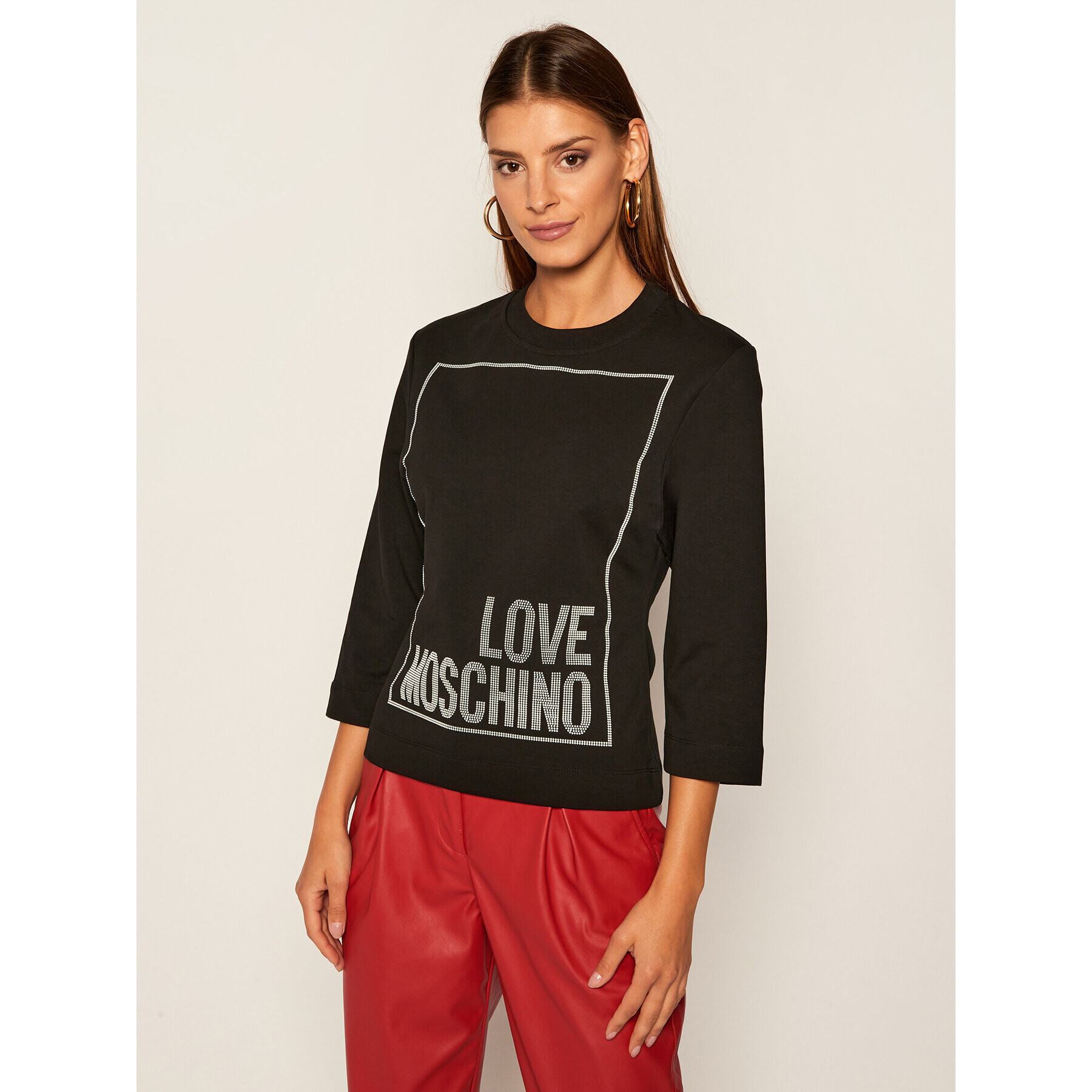 LOVE MOSCHINO Pulóver W637104E 2182 Fekete Regular Fit - Pepit.hu