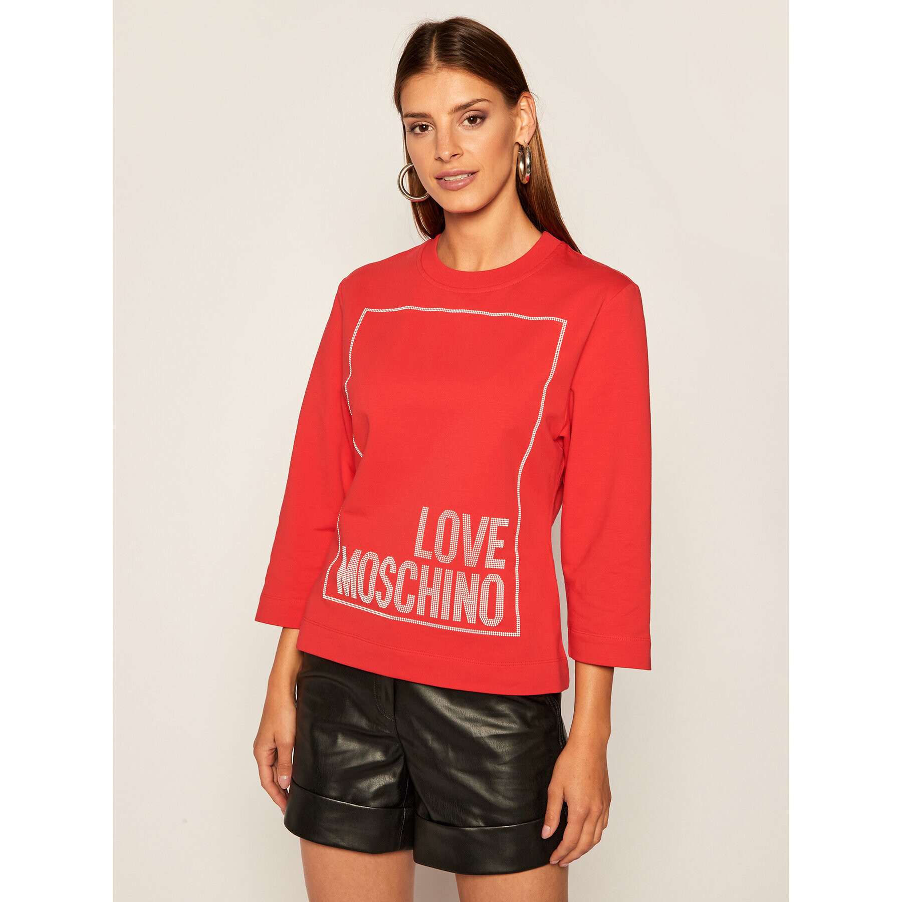 LOVE MOSCHINO Pulóver W637104E 2182 Piros Regular Fit - Pepit.hu