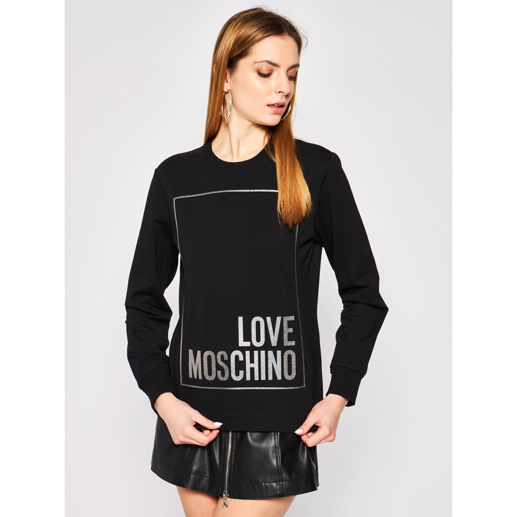 LOVE MOSCHINO Pulóver W637402E 2124 Fekete Regular Fit - Pepit.hu