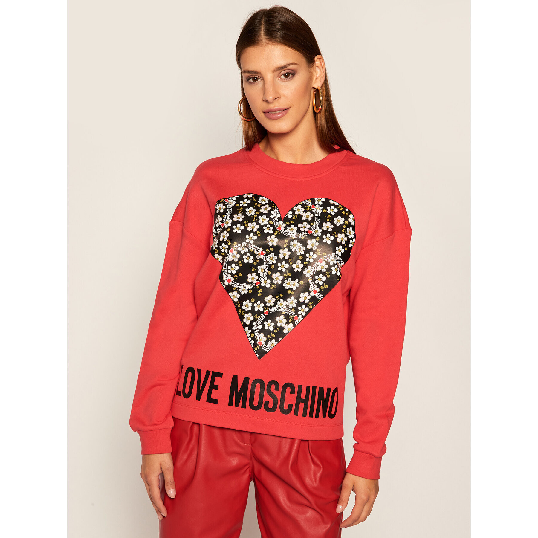 LOVE MOSCHINO Pulóver W640401M 4055 Piros Regular Fit - Pepit.hu