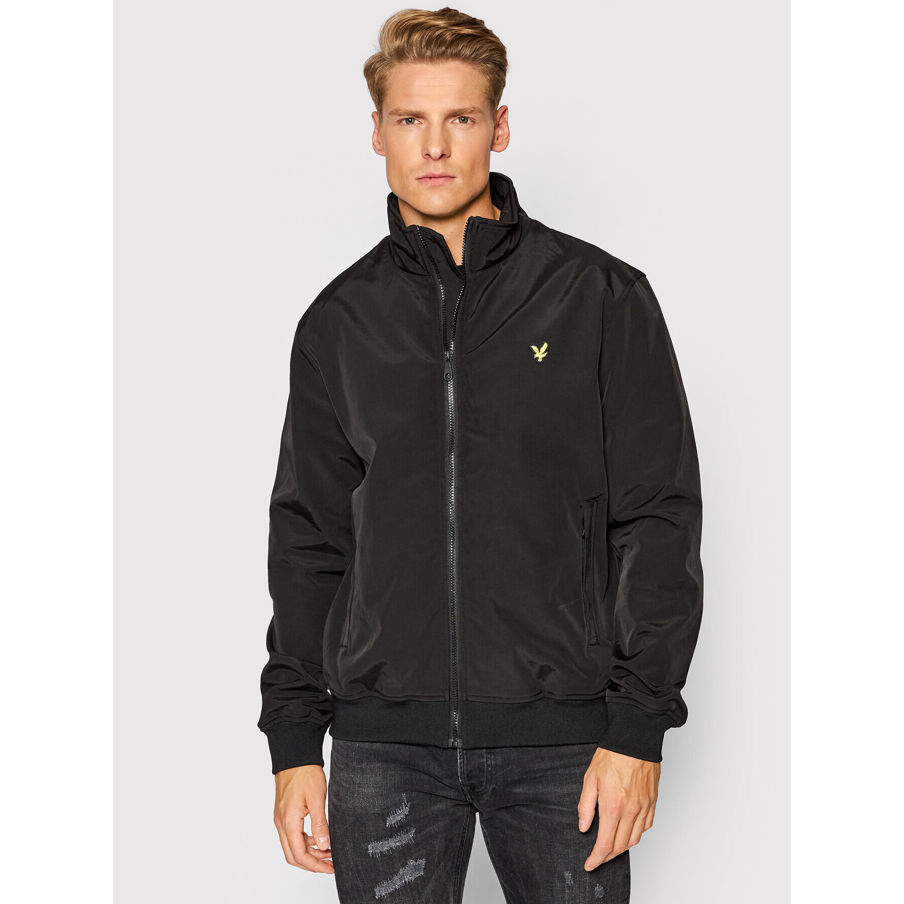 Lyle & Scott Bomber dzseki Fleece Lined Funnel Neck JK1516V Fekete Regular Fit - Pepit.hu